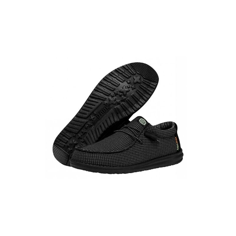 Dude Scarpe Basse Senza Stringhe Wally Sport Mesh da Uomo – Nero