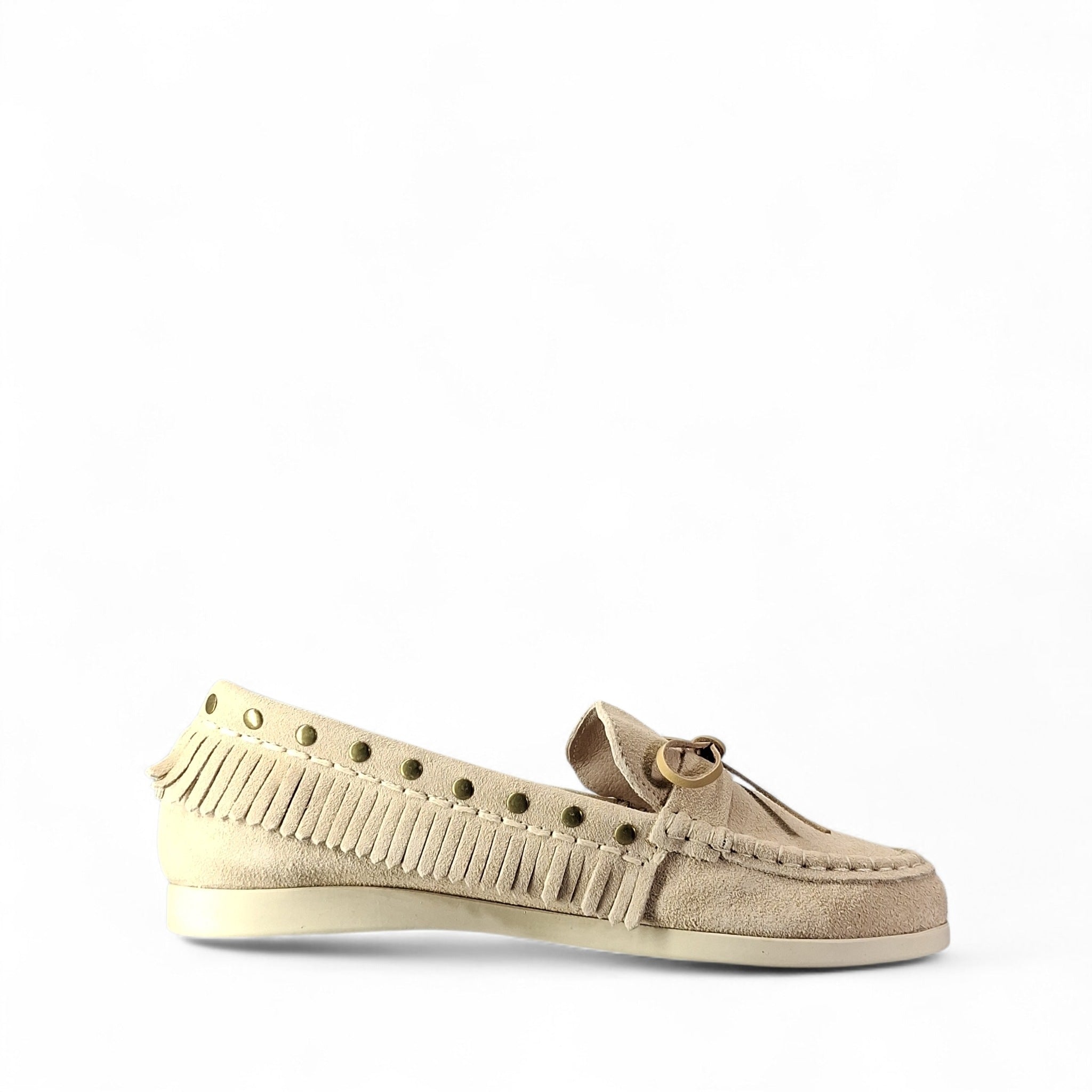 Colors of California Cow Suede Sfringed Mocassini da Donna – Bianco - HC YUCCA01
