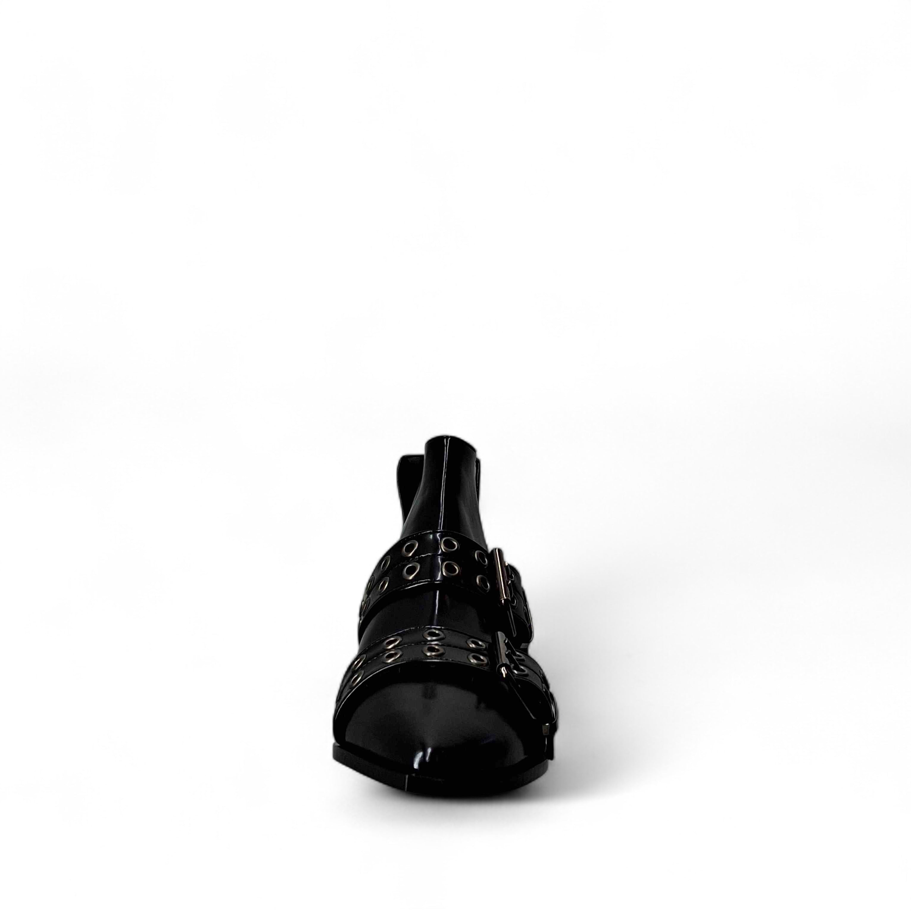 Kammi Scarpe Basse Senza Stringhe Stivaletto Fibie Chiusa da Donna – Nero