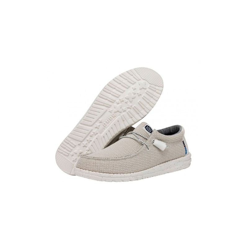 Dude Scarpe Basse Senza Stringhe Wally Sport Mesh da Uomo – Bianco