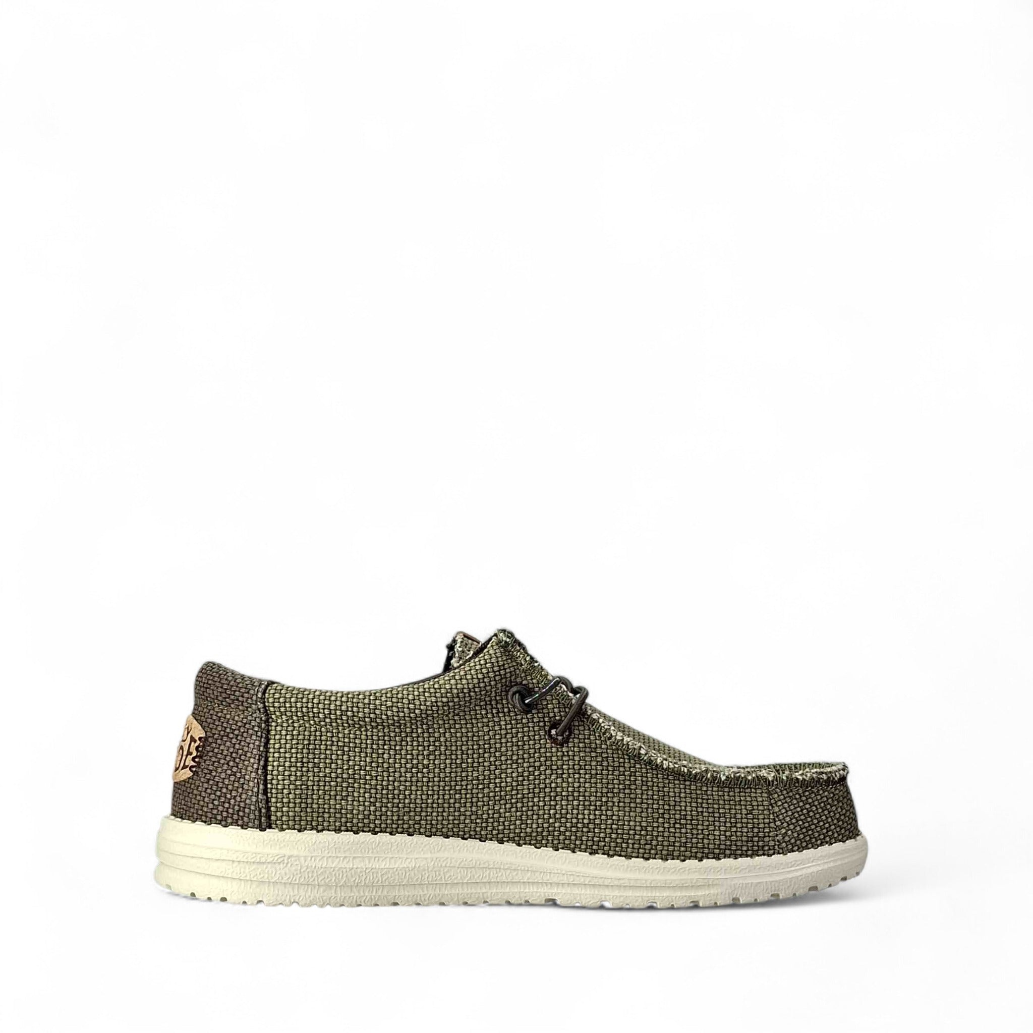 Dude Wally braided Scarpe basse senza stringhe da Uomo – 40003 OLIVE