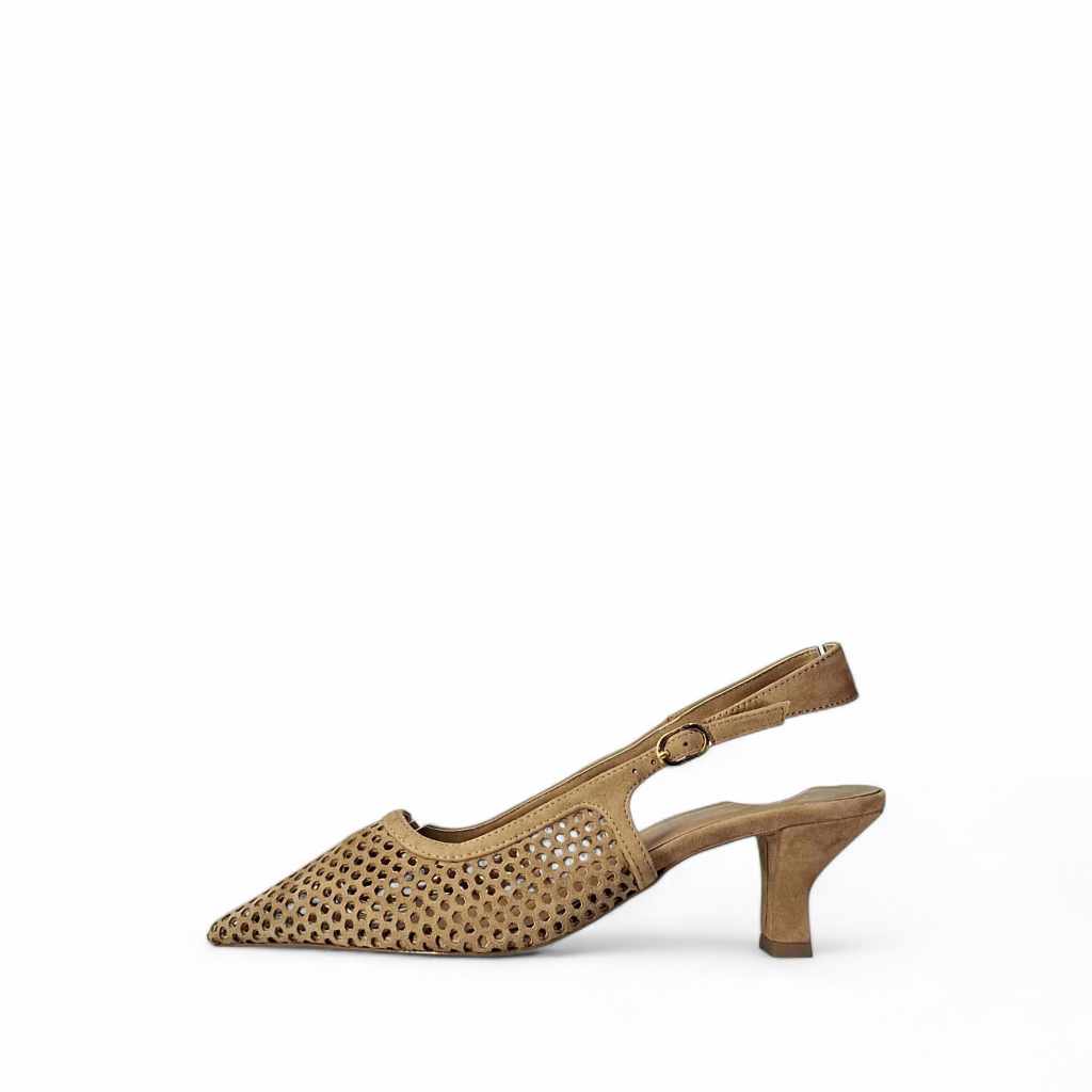 Kammi Cristina Decolleté da Donna – Camel - 01636 CAMOSCIO