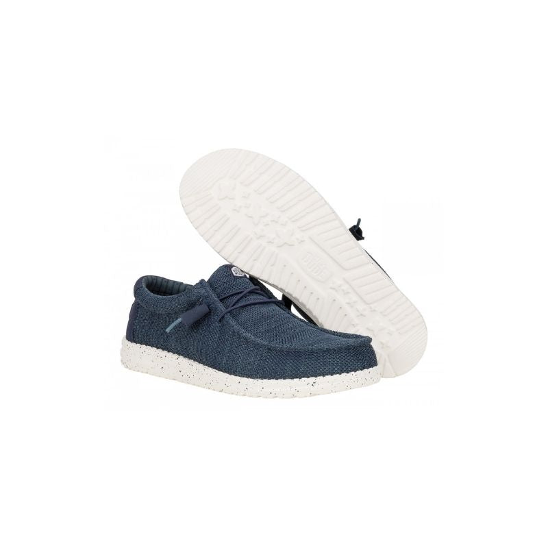 Dude Wally Stretch Sox Scarpe Basse Senza Stringhe da Uomo – Navy - 41898 NAVY