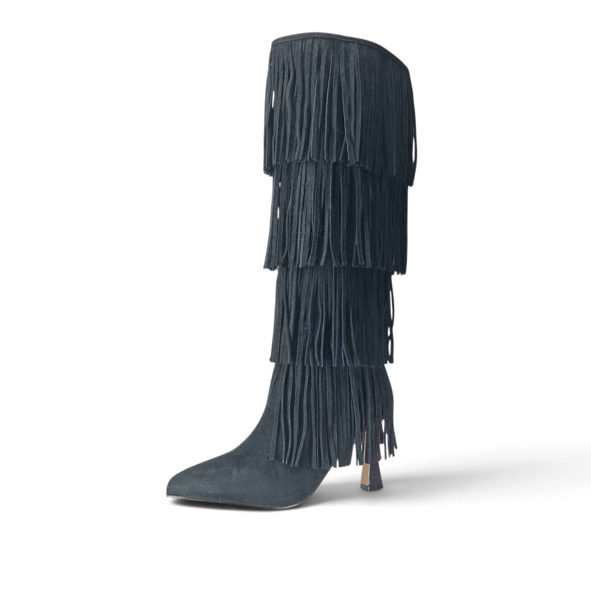 Kammi Frangia Stivali con tacco da Donna – 3589 NERO