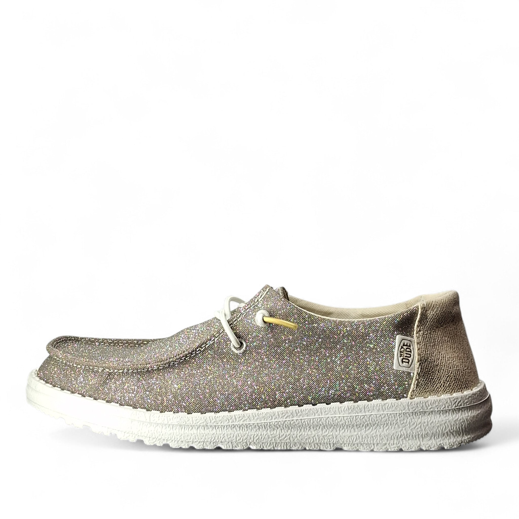 Dude Wendy Metallic Sparkle Scarpe Basse Senza Stringhe da Donna – 41082 GOLD