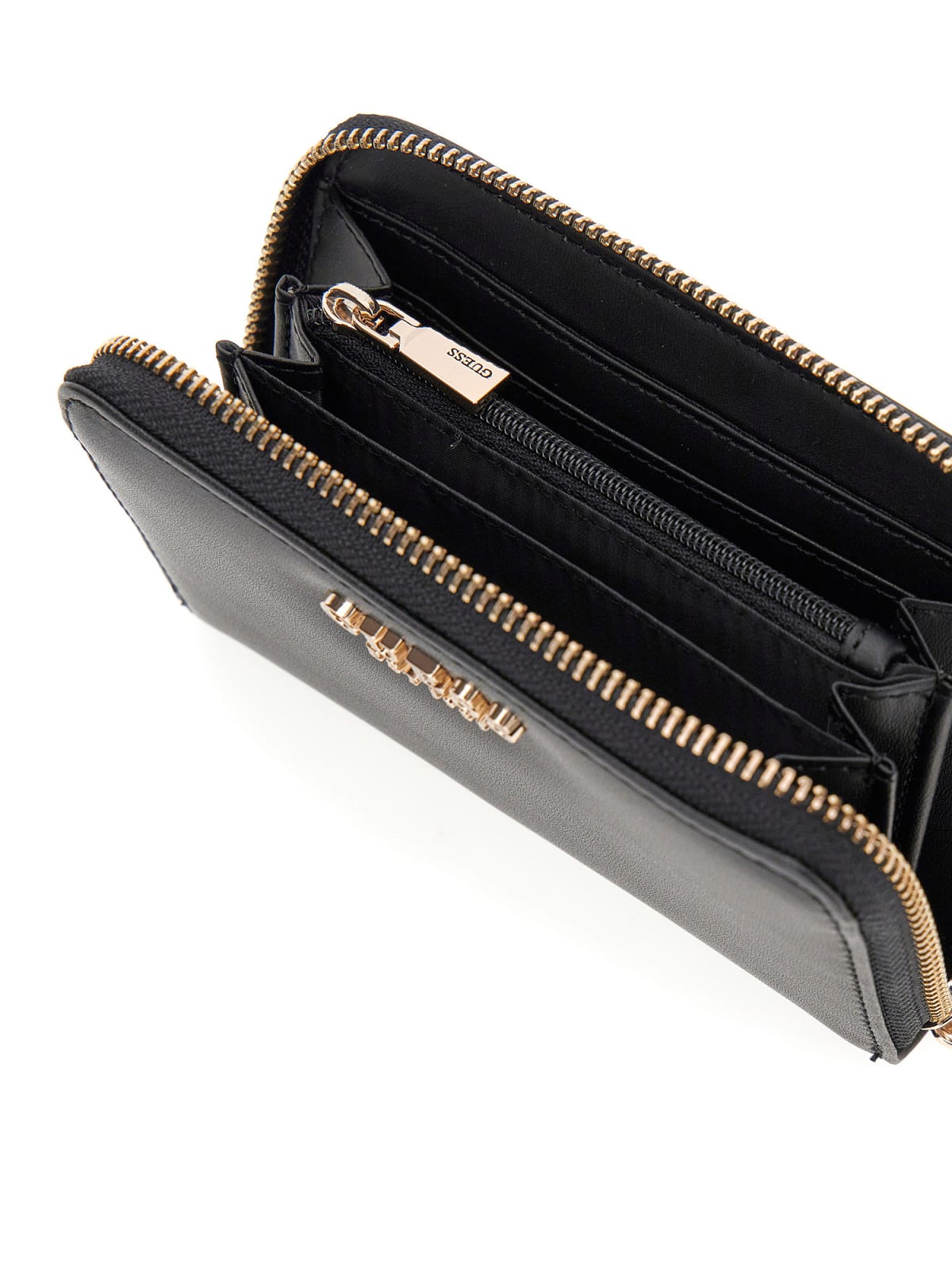 Guess Porta Carte Laurel Slg Medium Zip da Donna – Nero