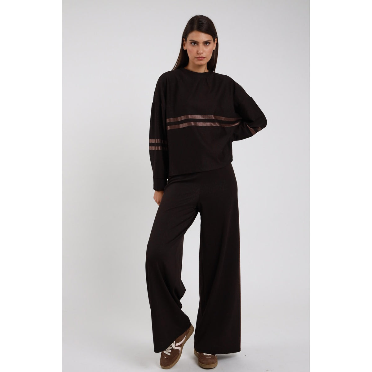 Susimix Pantalone maculata c/bande Pantaloni da Donna – 56701 MORO