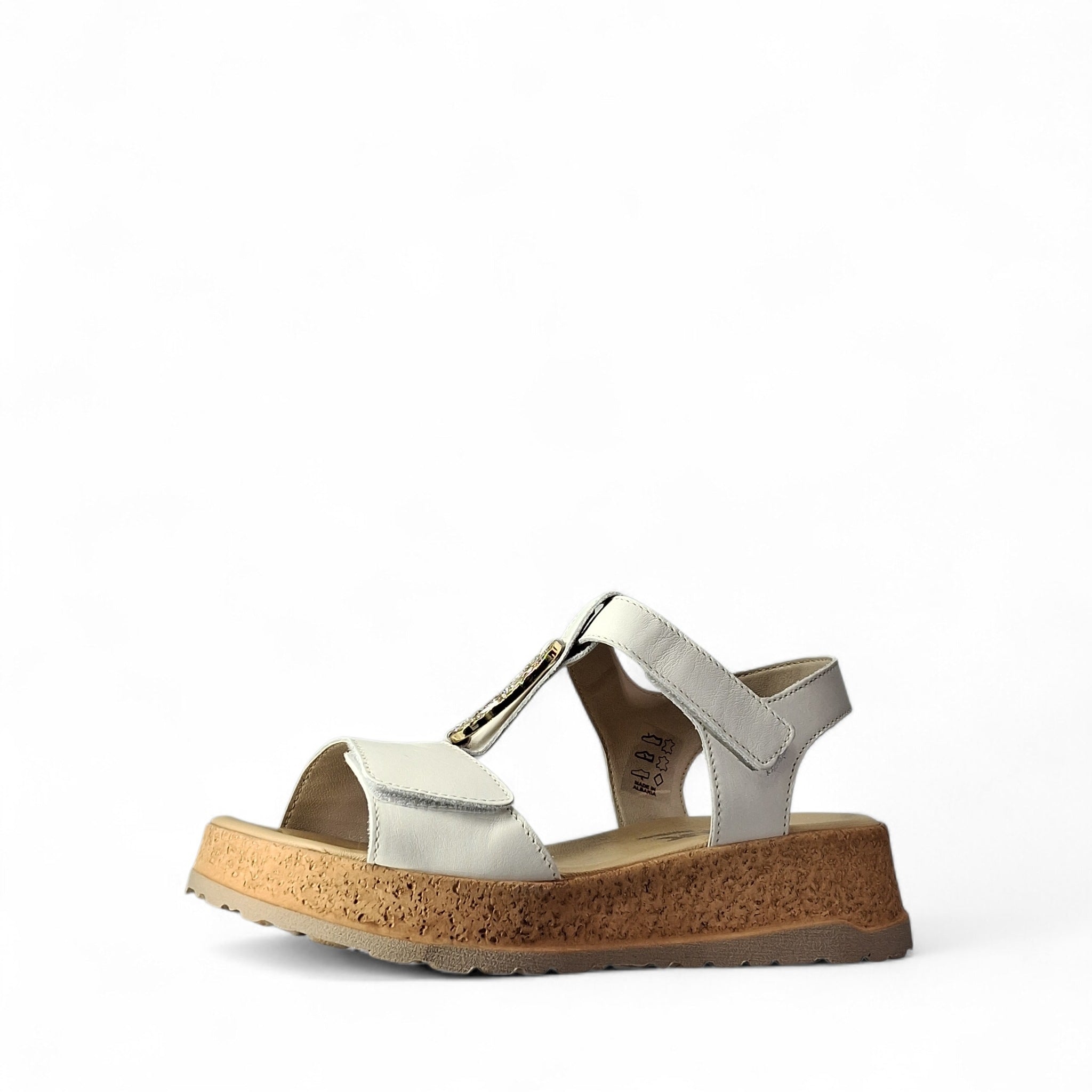 Melluso Mary Sandali con Zeppa da Donna – Bianco - 019289