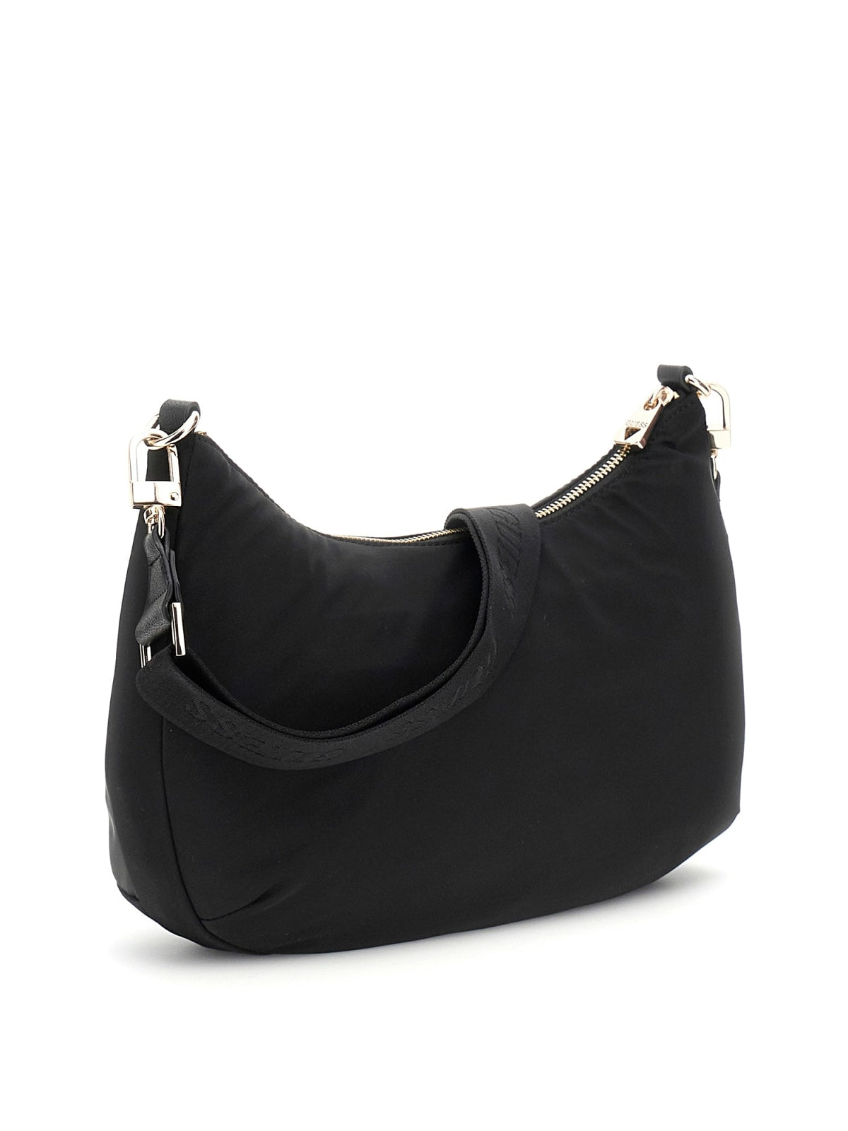 Guess Shopping Strutturate Eco Gemma Hobo Shoulder Bag da Donna – Nero
