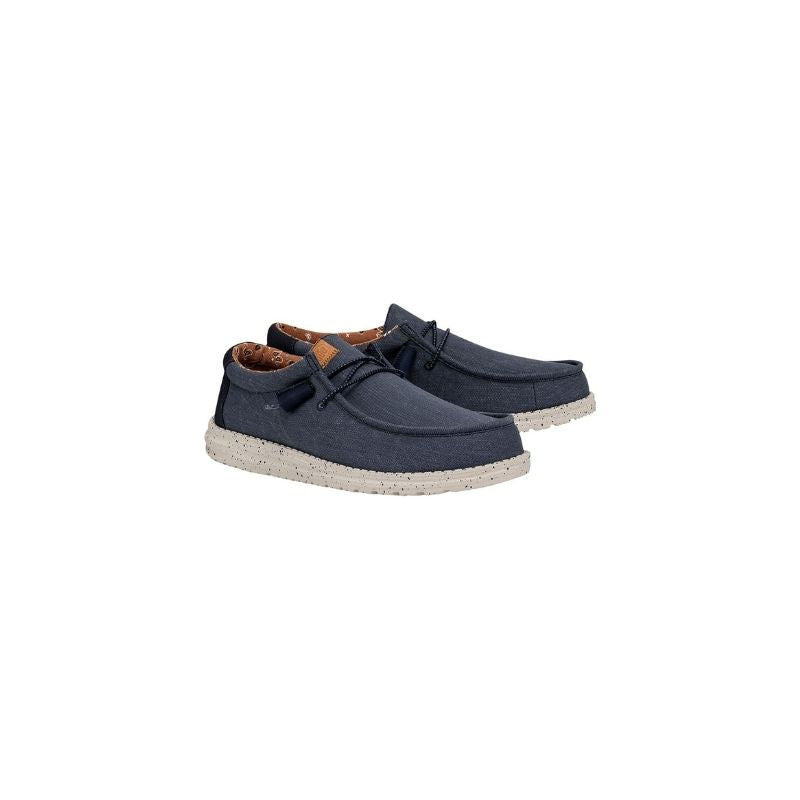 Dude Wally Washed Canvas Scarpe Basse Senza Stringhe da Uomo – Navy - 40296 NAVY