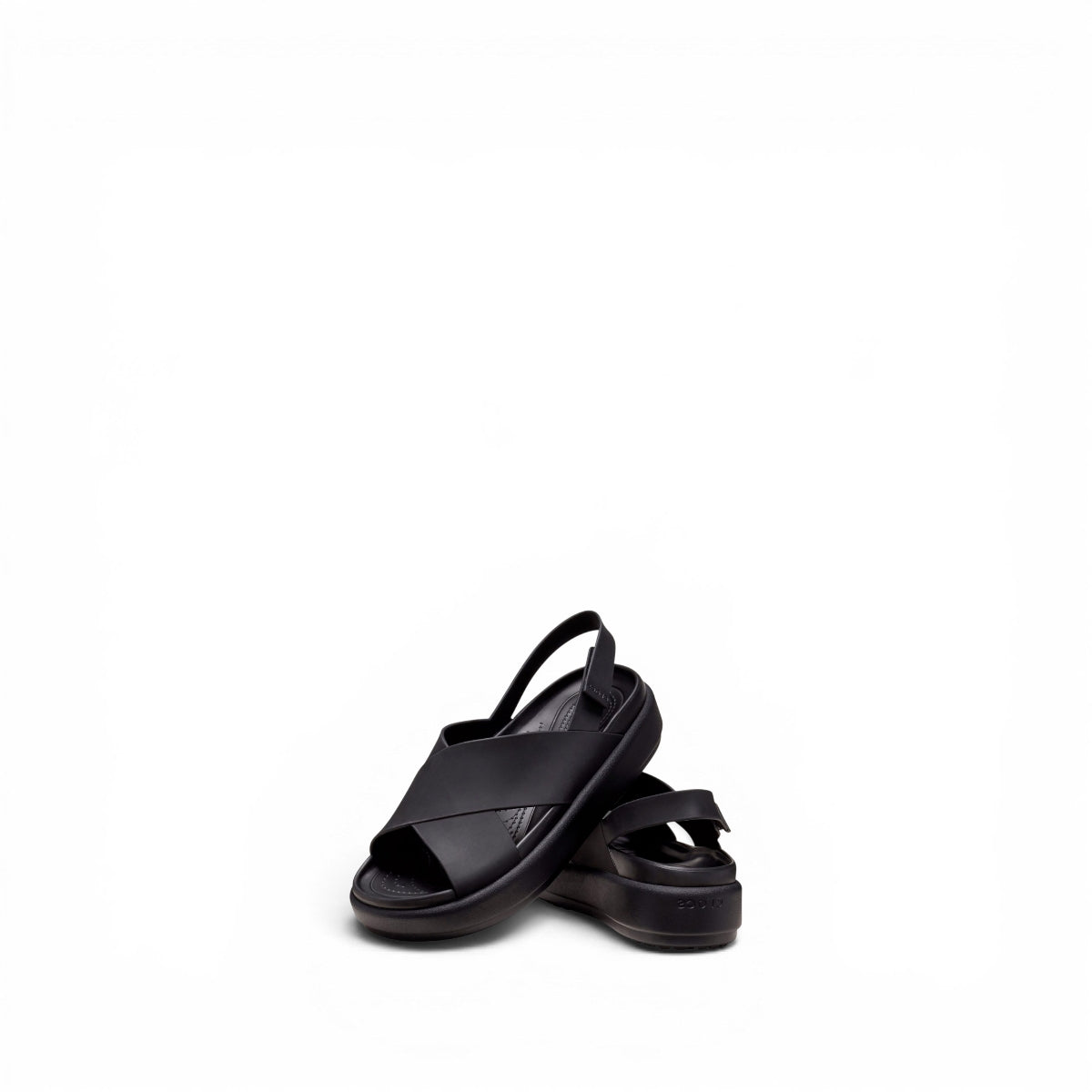 Crocs Brooklyn Luxe Cross Strap W Sandali In Gomma da Donna – 209407 BLACK