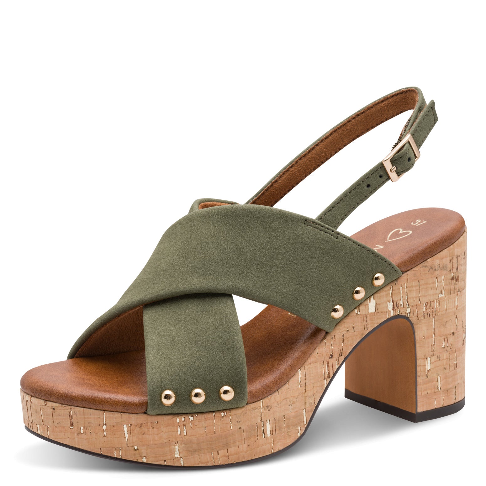 Marco Tozzi Rpet Sandali con Tacco da Donna – Oliva - 2-28366-46-722