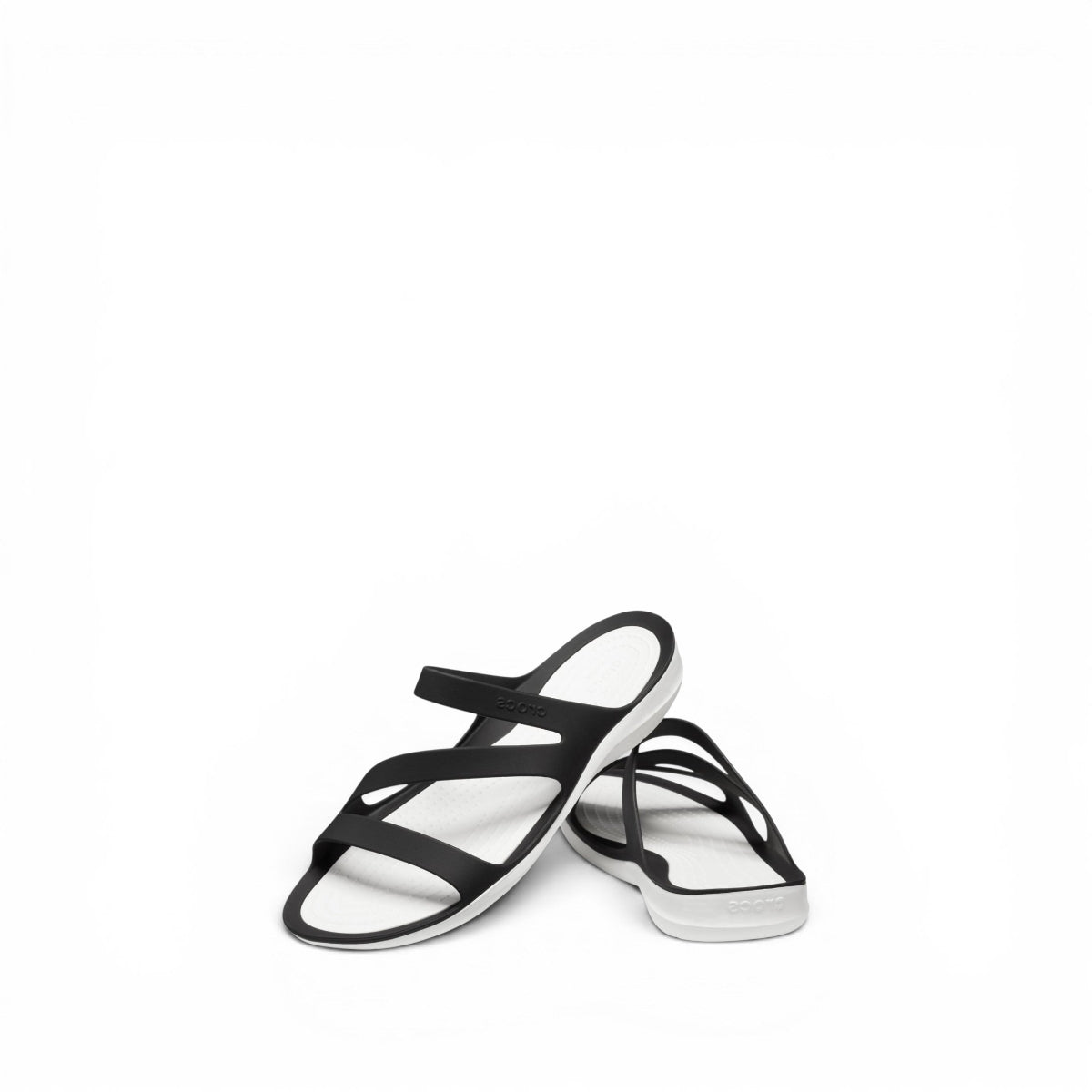 Crocs Swiftwater Ciabatte In Gomma da Donna – 203998 BLACK-WHITE