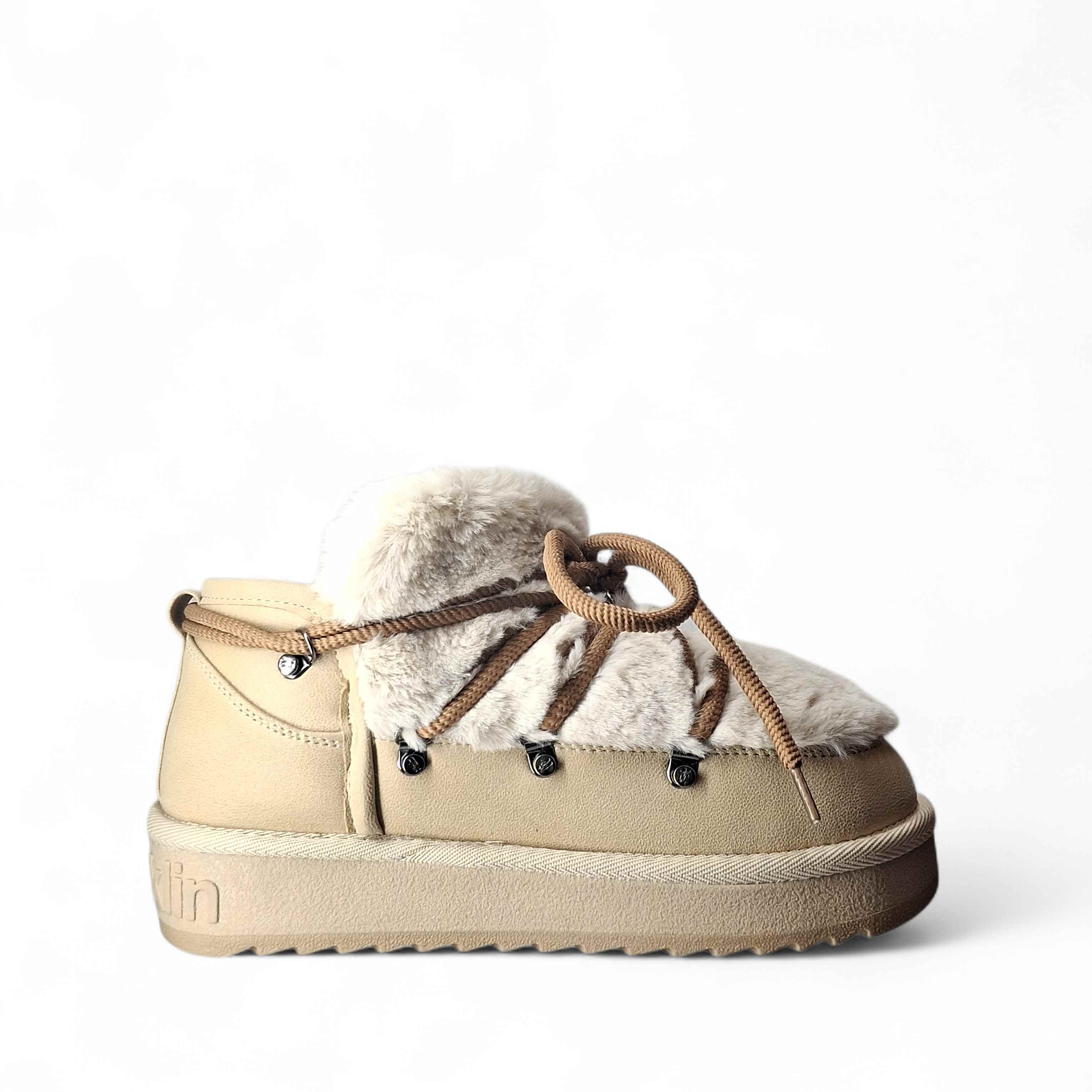 D.Franklin Stivaletti con Pelo da Donna – Beige