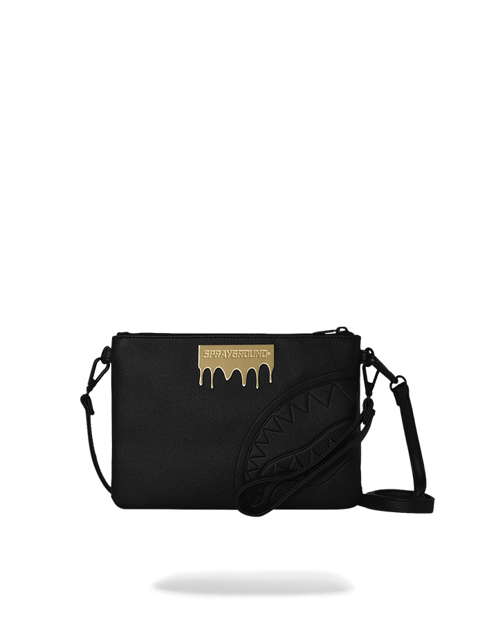 Sprayground Gold Brick Luxe Crossover Tracolla Media da Uomo – Nero - 910B9044NSZ