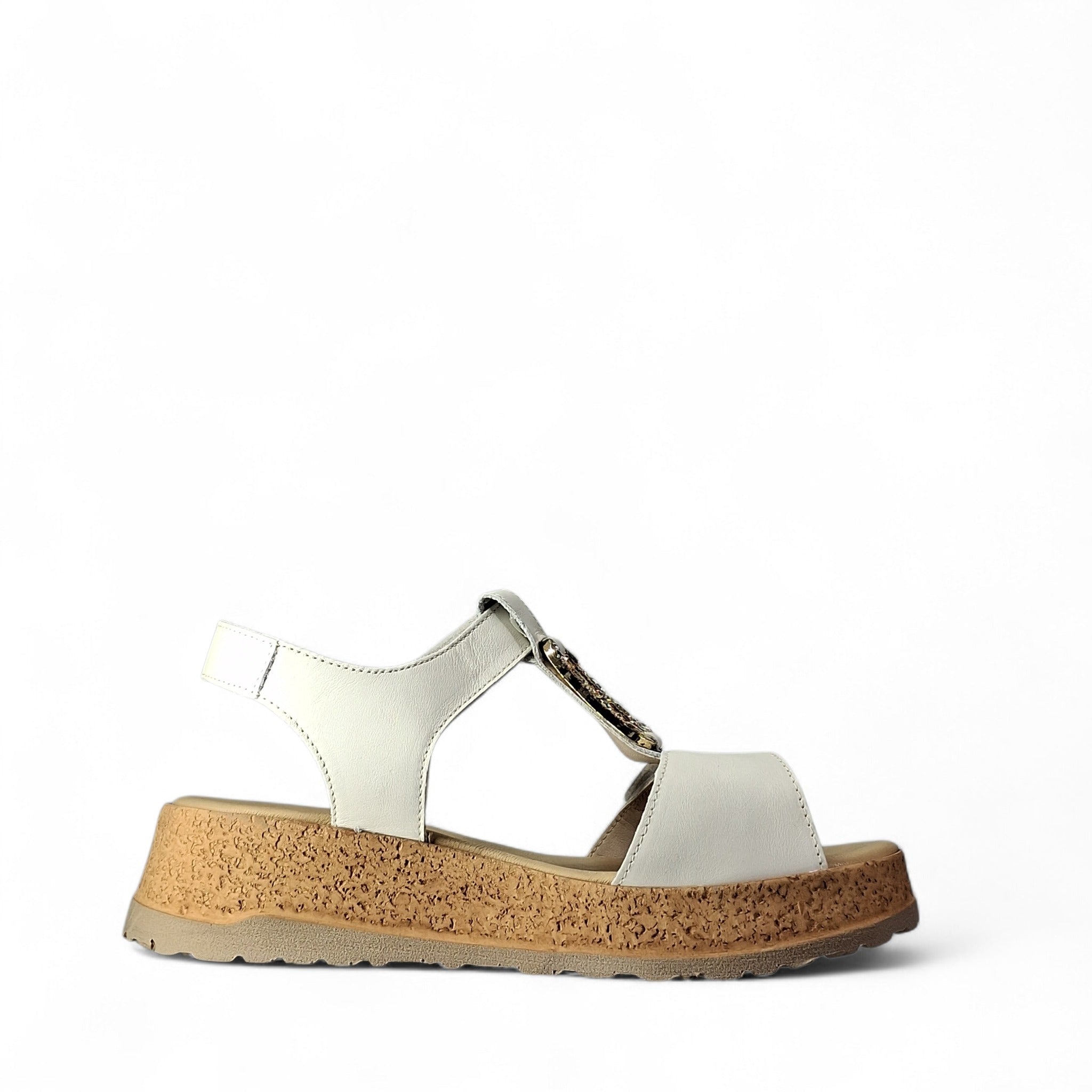 Melluso Mary Sandali con Zeppa da Donna – Bianco - 019289