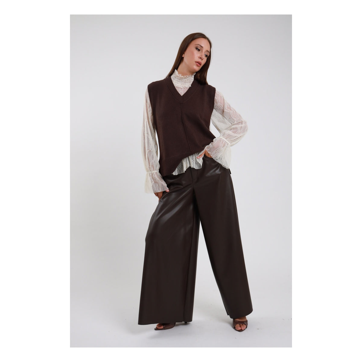 Susimix Pantalone Palazzo Pantaloni da Donna – S12132ECO MORO