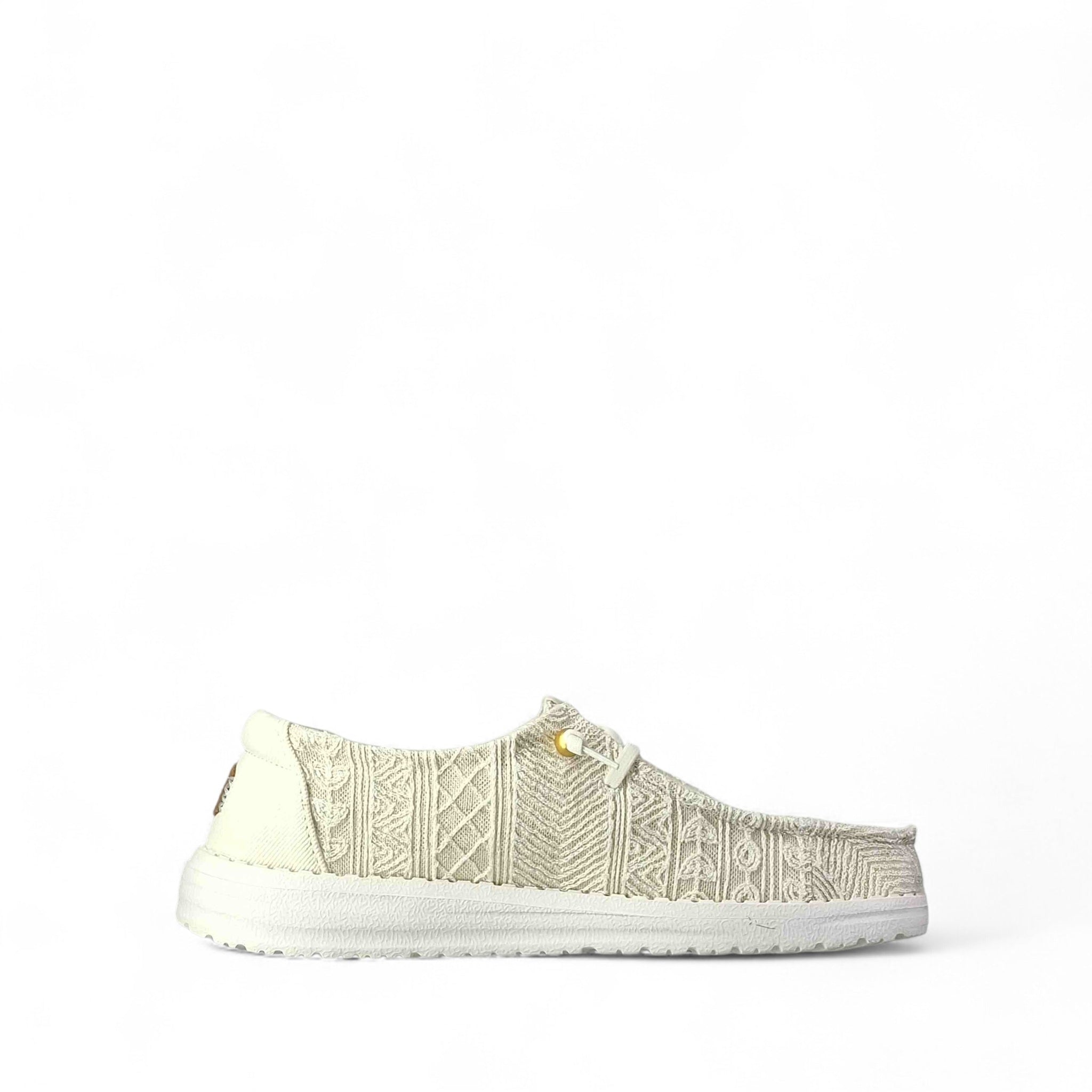 Dude Wendy Crochet Lace Scarpe Basse Senza Stringhe da Donna – Multicolor - 43112 WHITEGOLD