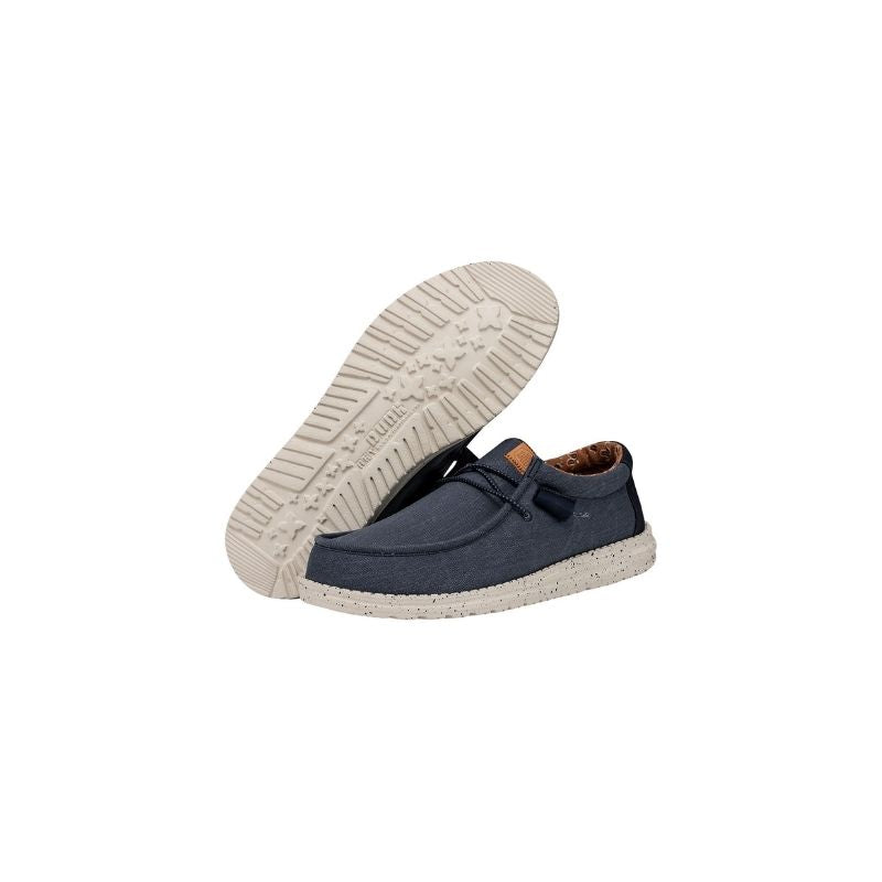Dude Wally Washed Canvas Scarpe Basse Senza Stringhe da Uomo – Navy - 40296 NAVY