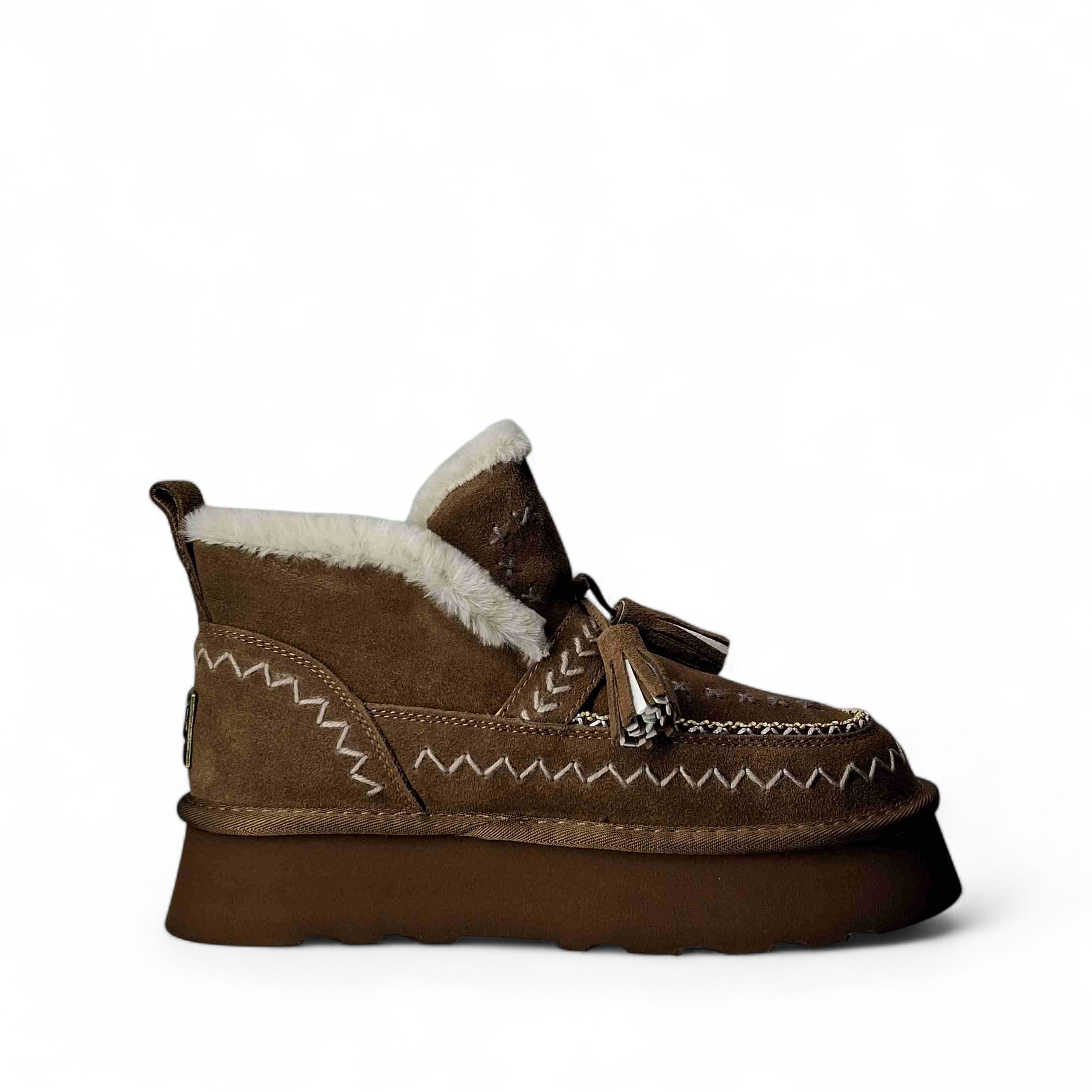 O-Joo Stivaletti con Pelo Gwen Etno da Donna – Tabacco