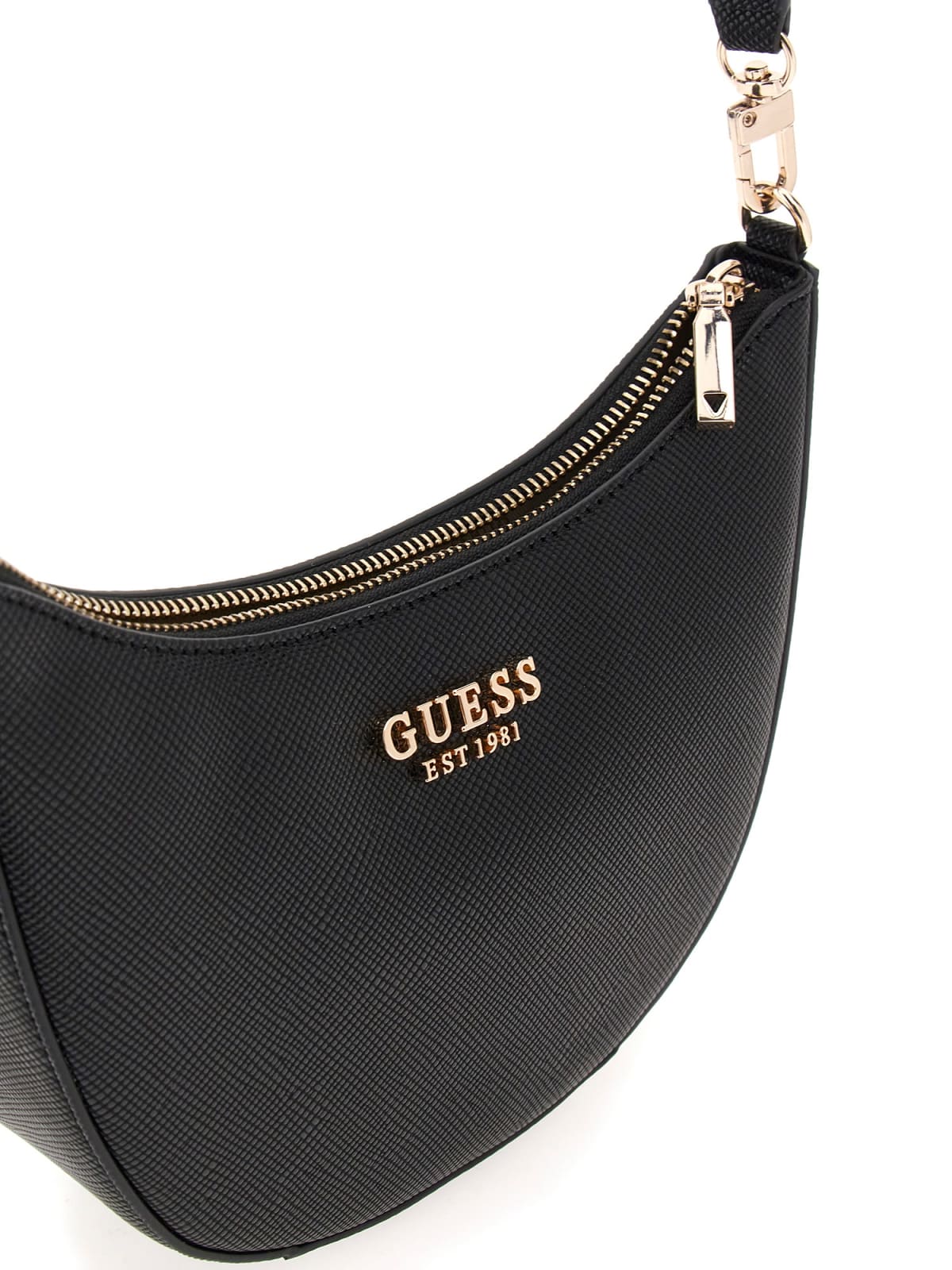 Guess Shopping Strutturate Fedana Mini Top Zip Shldr Bag da Donna – Nero