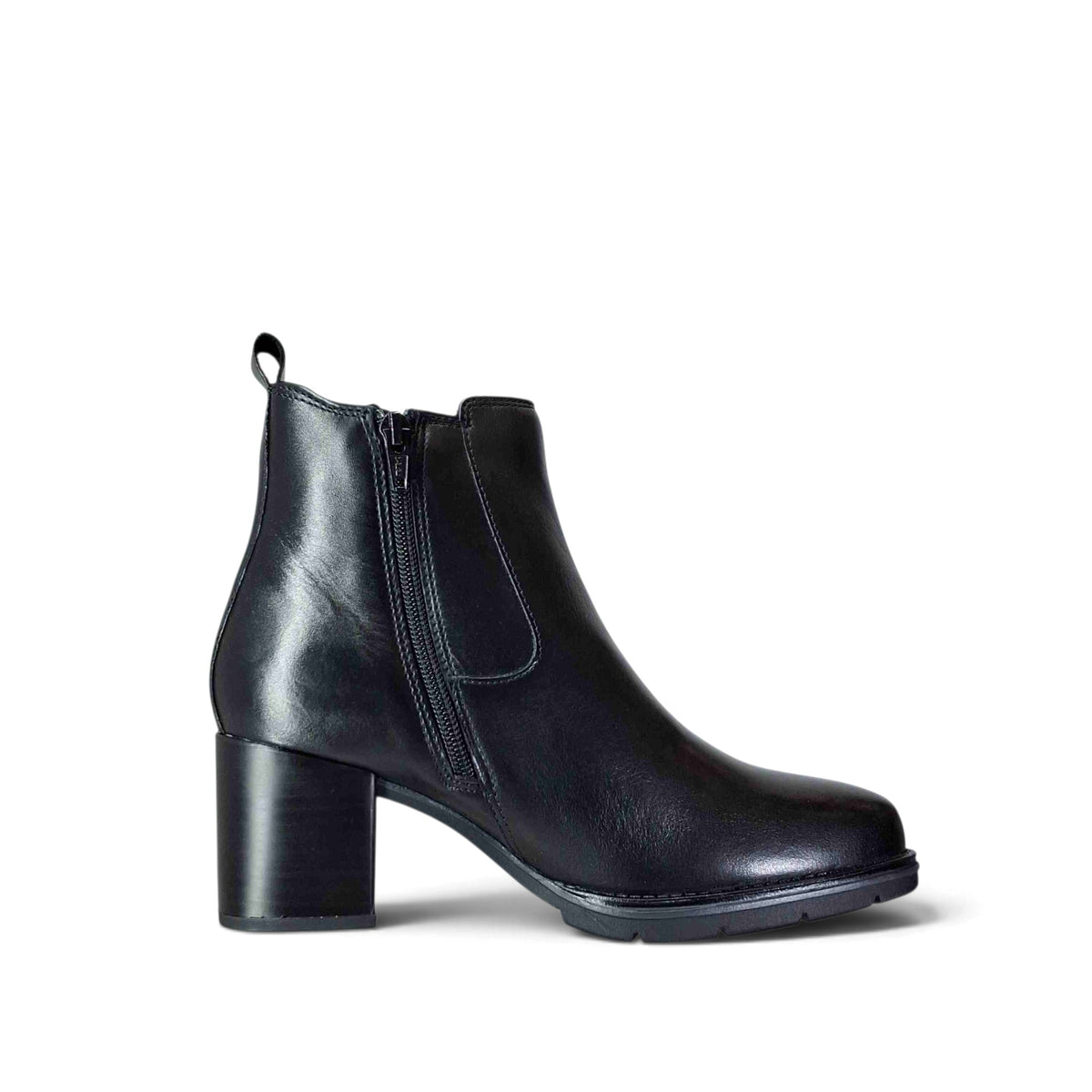 Valleverde Barny t Stivaletti tondi con tacco da Donna – 17201 NERO
