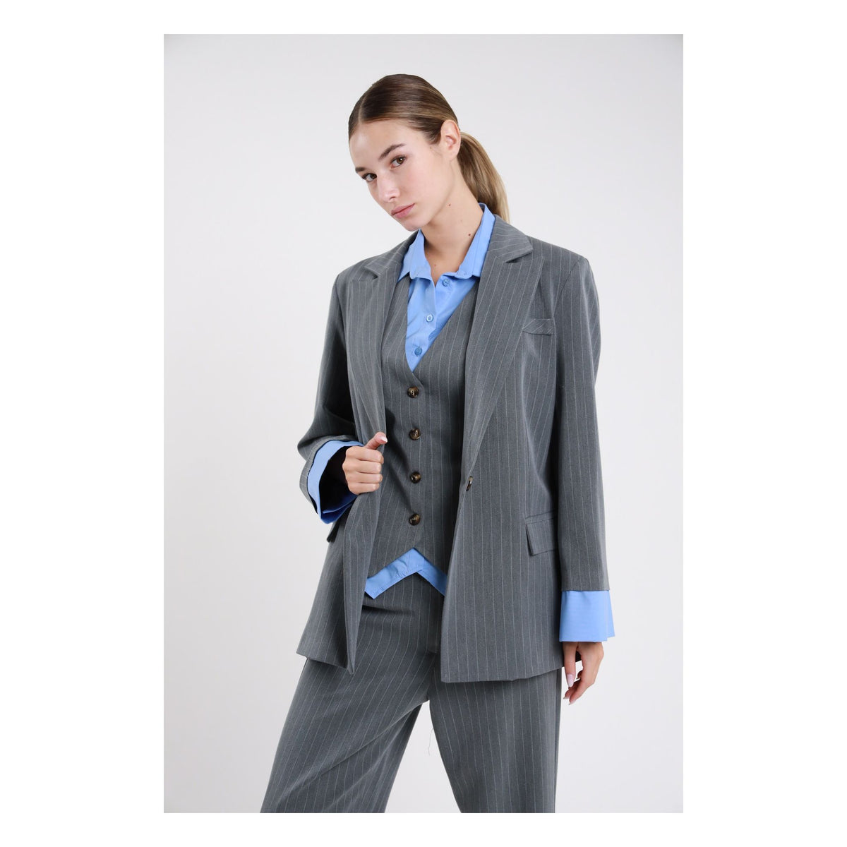 Susimix Giacca Gessata Giacca da Donna – PP441T2F6 GRIGIO