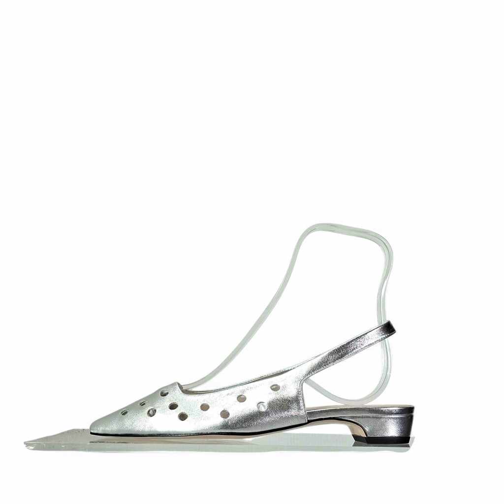 Kammi Crisma Sandali con Tacco da Donna – Argento - 01732 LAMINATO