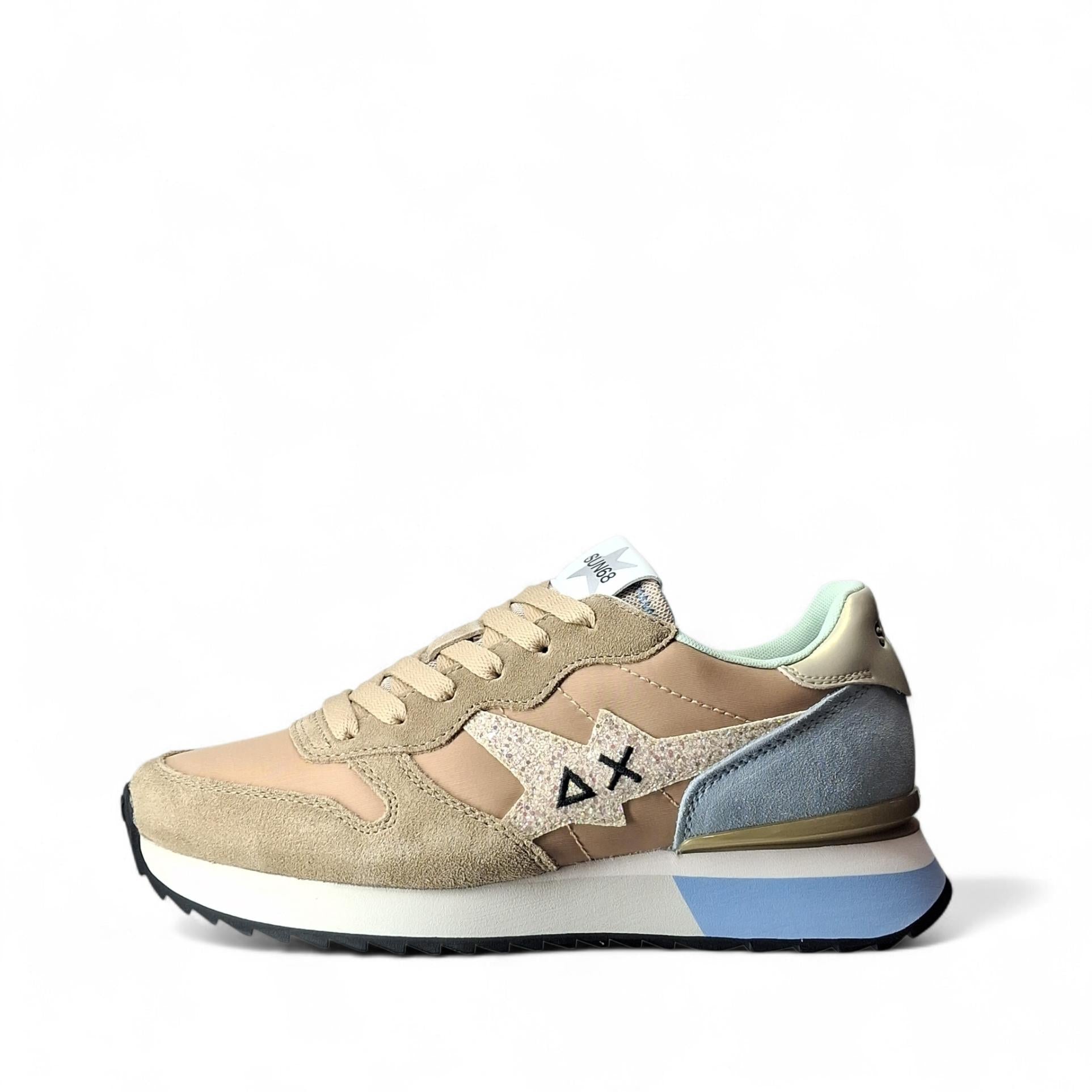 Sun68 Stargirl Glitter Sneakers Basse da Donna – Beige - BZ36214 BEIGE