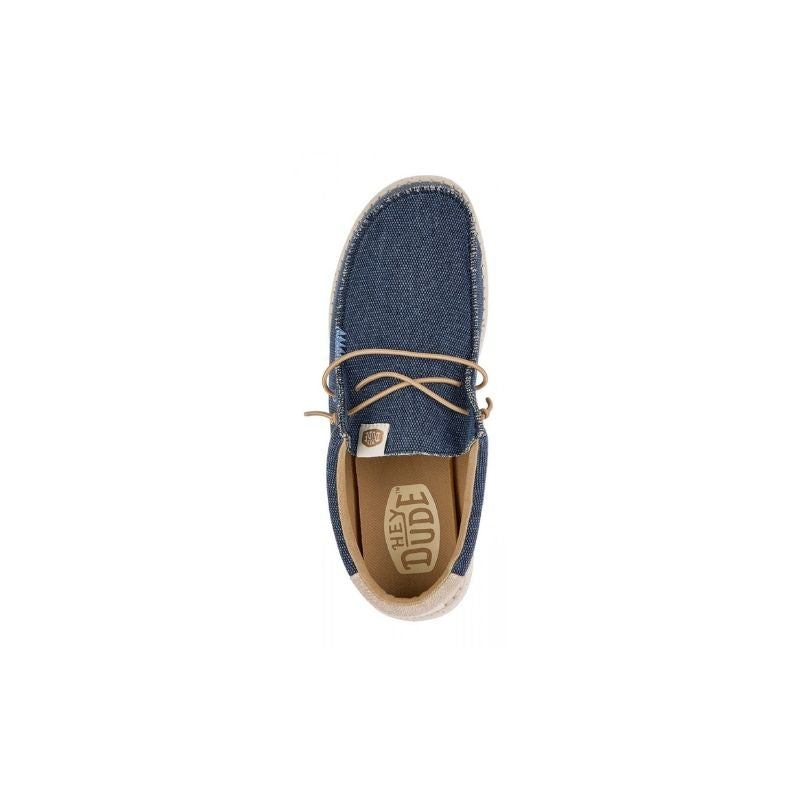 Dude Scarpe Basse Senza Stringhe Wally Coastline Jute da Uomo – Blu