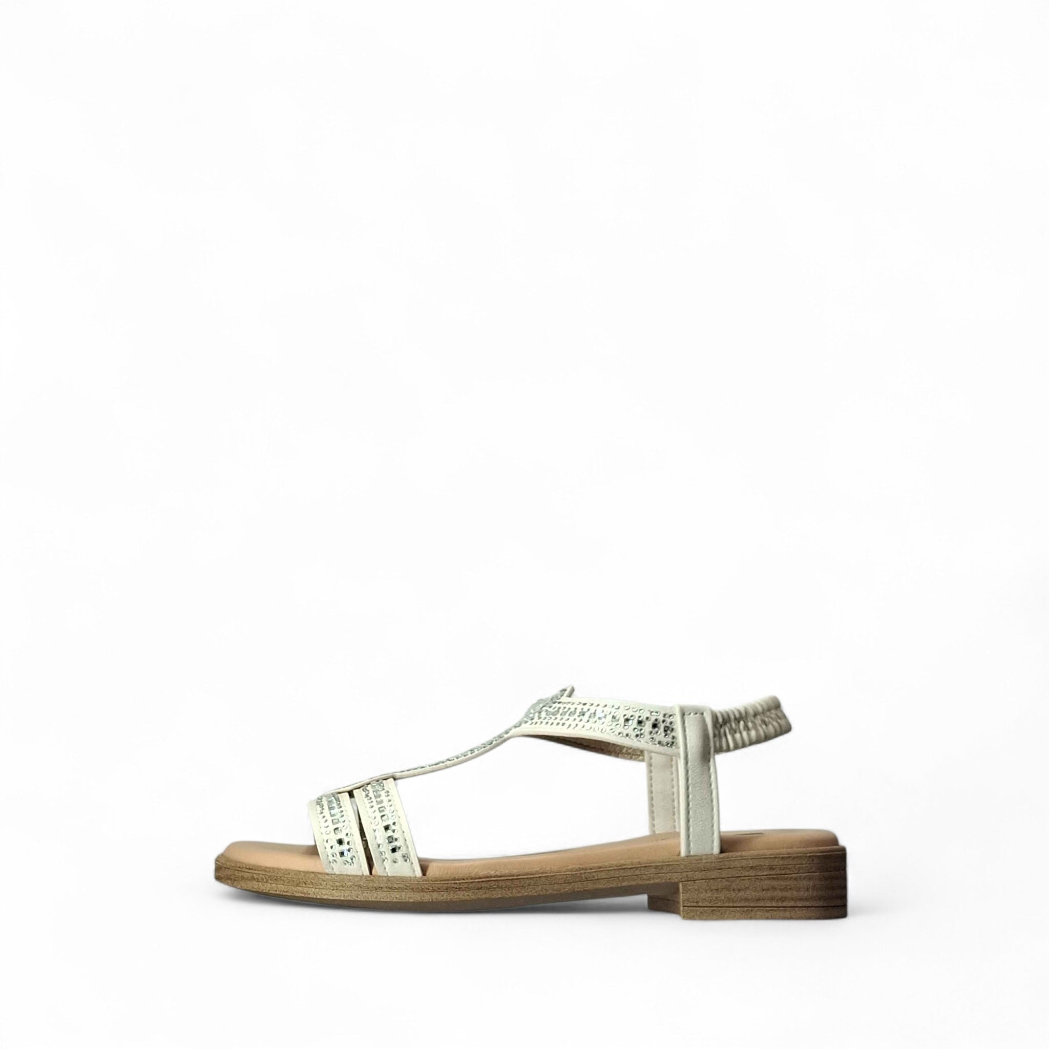 GiuliaLei Sandalo Sandali Bassi da Donna – Bianco - GL511 BIANCO