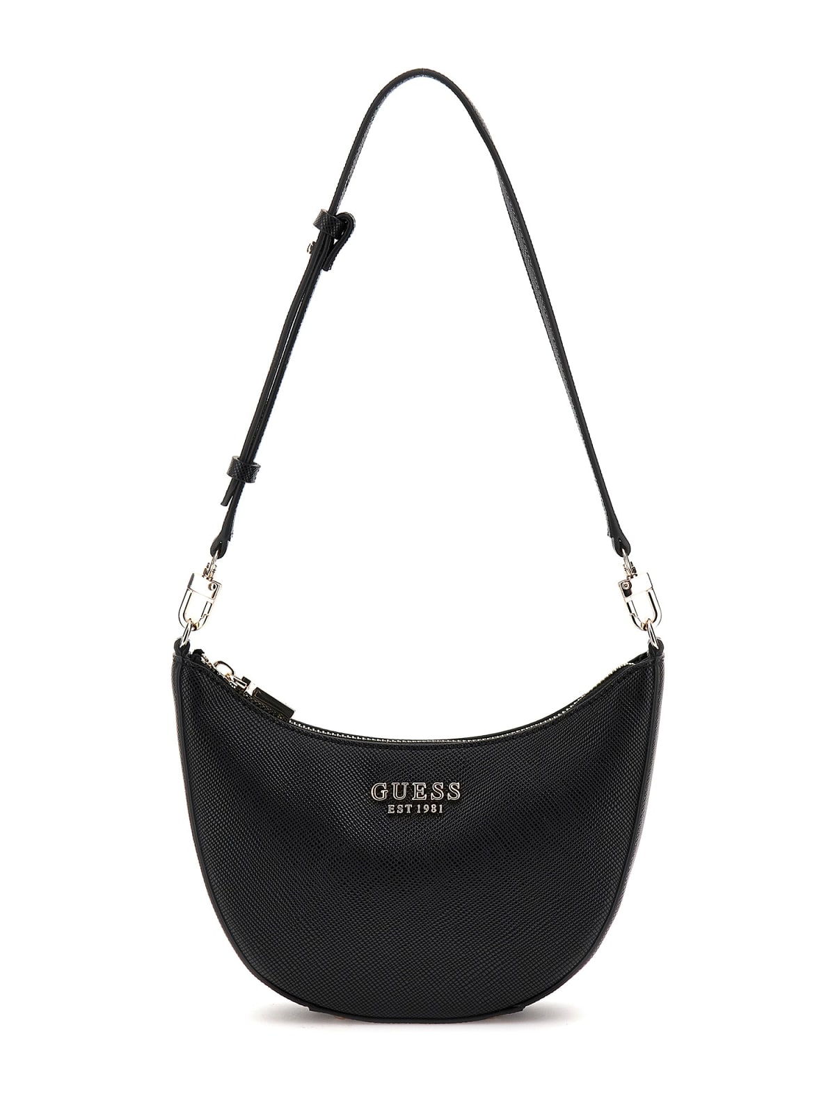 Guess Shopping Strutturate Fedana Mini Top Zip Shldr Bag da Donna – Nero