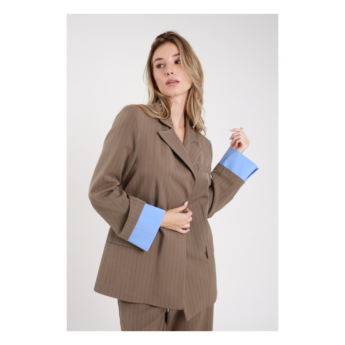 Susimix Giacca Gessata Giacca da Donna – PP441T2F6 FANGO