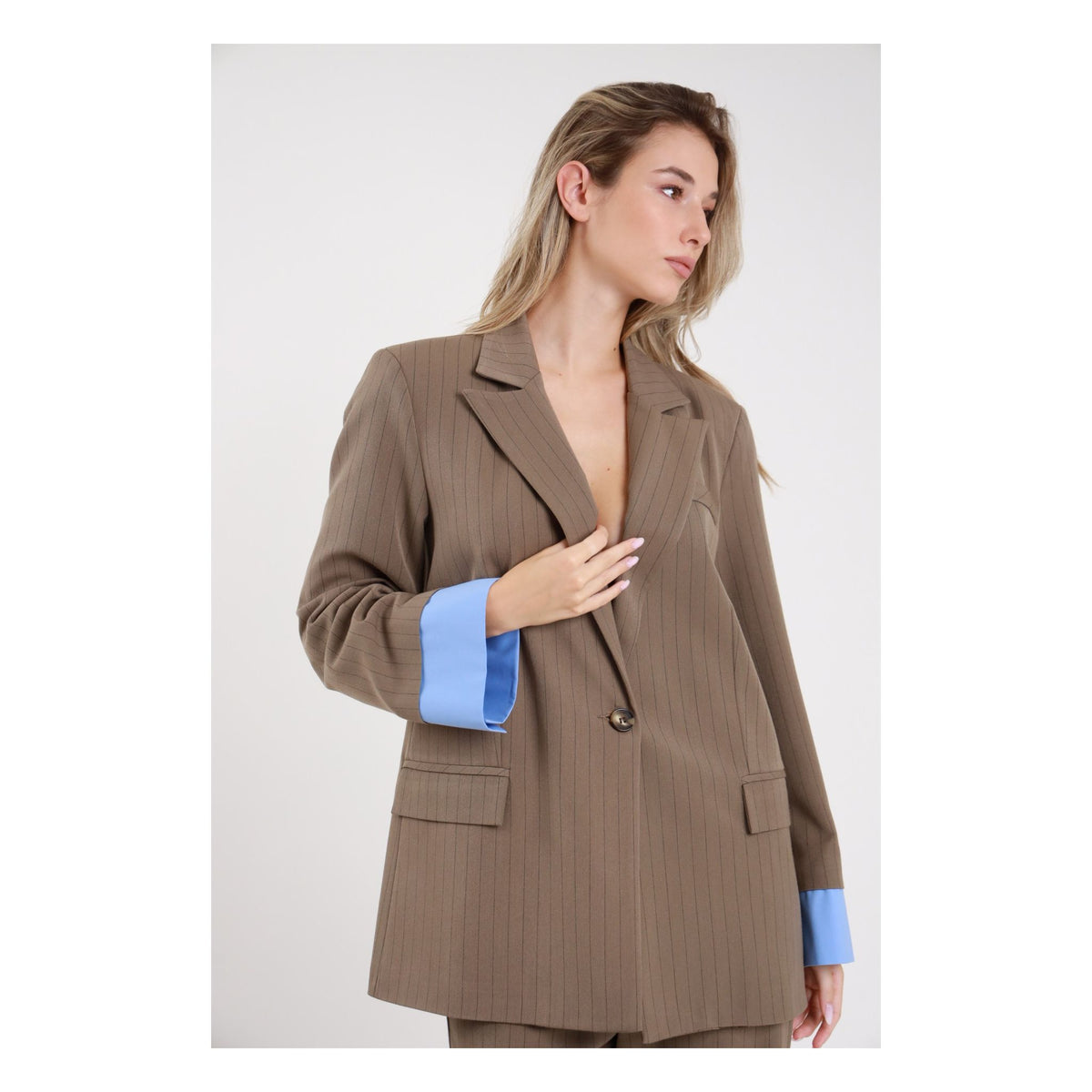 Susimix Giacca Gessata Giacca da Donna – PP441T2F6 FANGO
