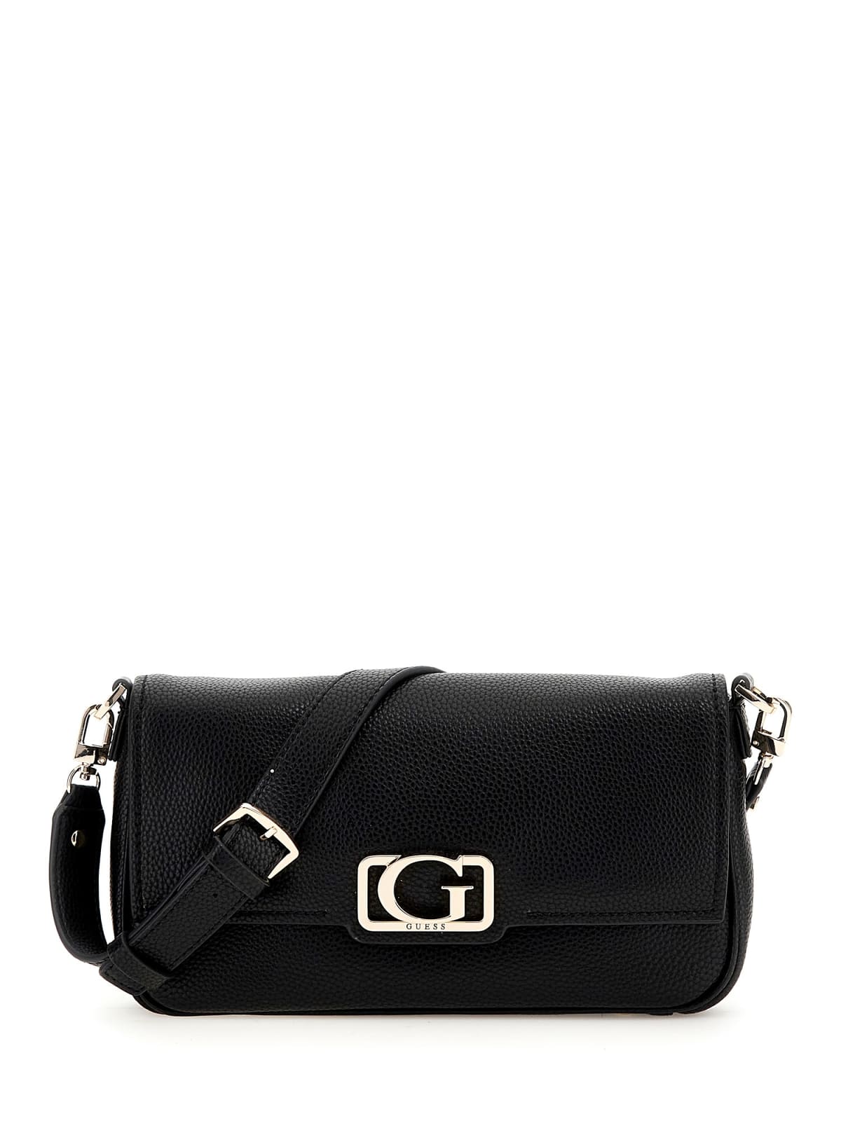 Guess Shopping Strutturate Circe Flap Shoulder Bag da Donna – Nero