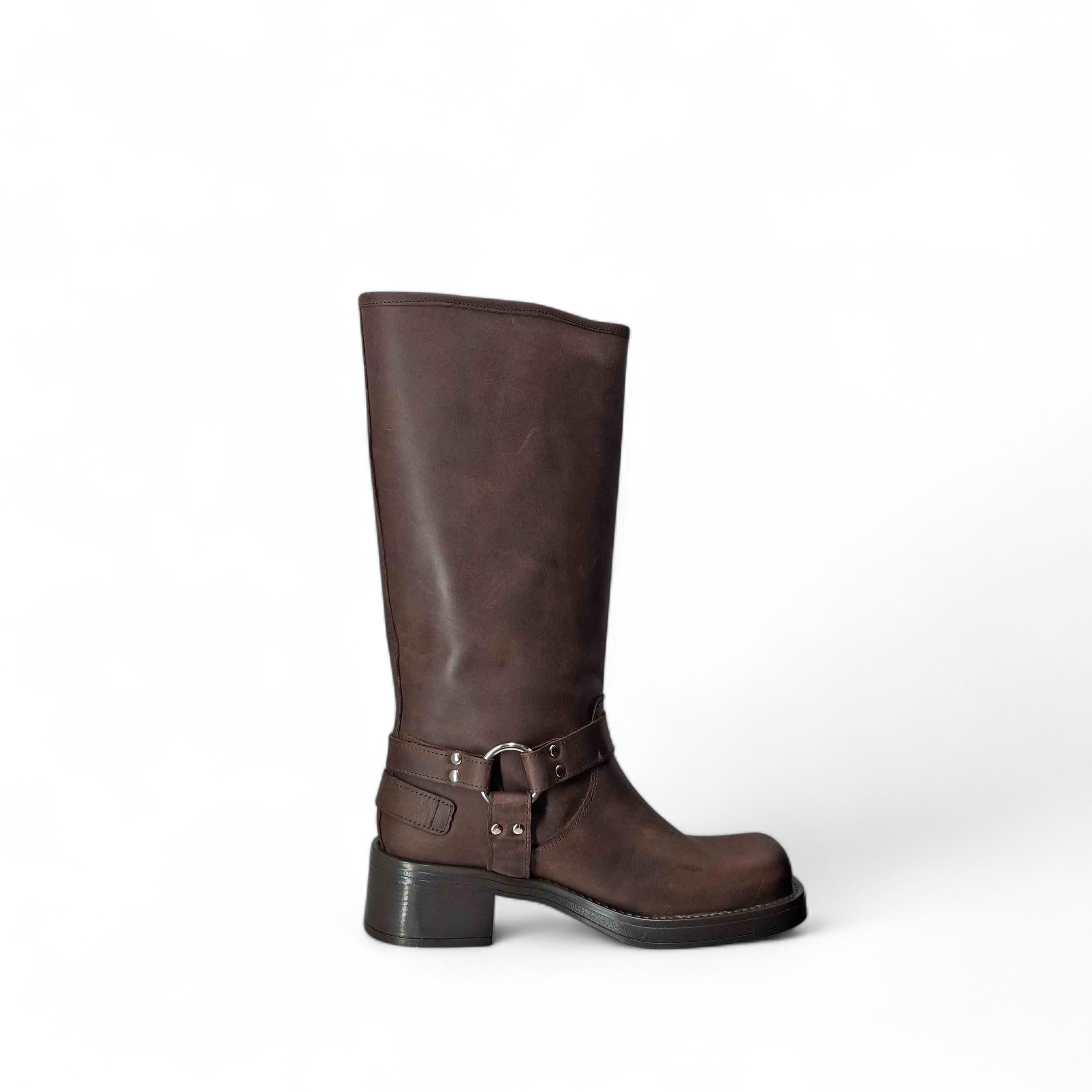 Kammi Stivali senza Tacco Stivale Fibie da Donna – Marrone