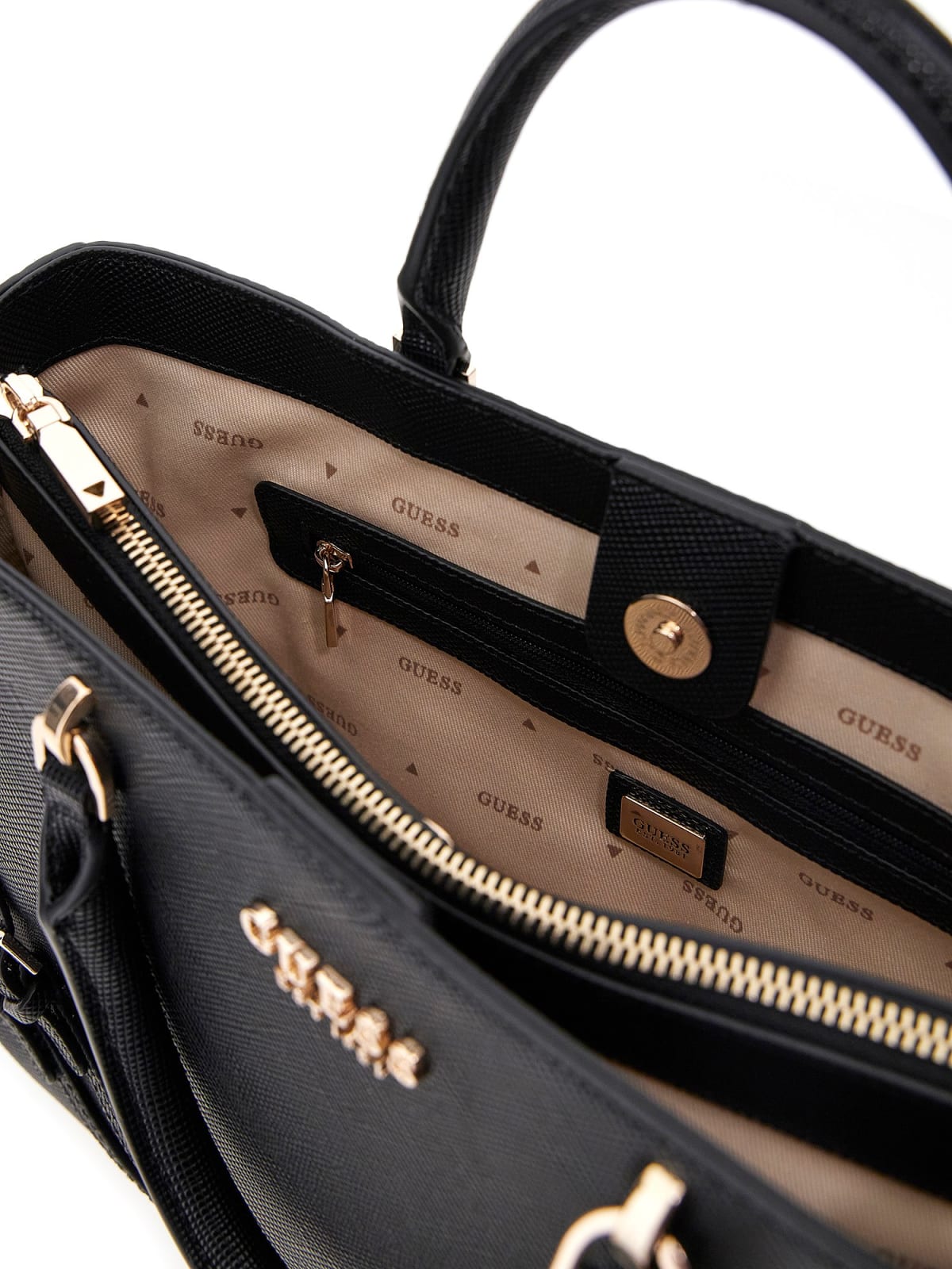 Guess Shopping Strutturate Bramina Girlfriend Satchel da Donna – Nero