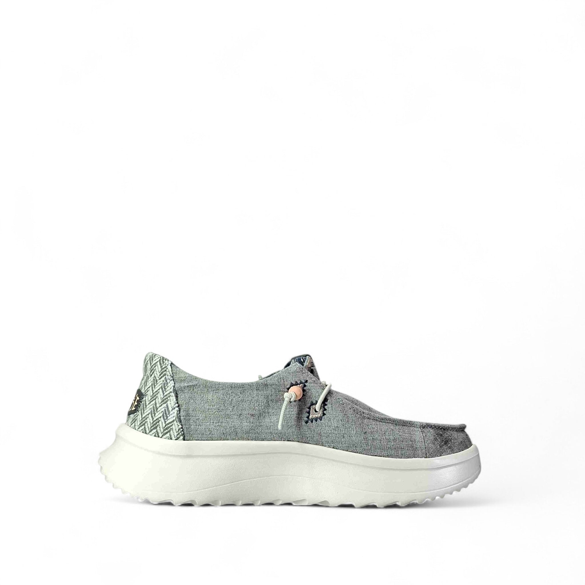 Dude Wendy Peak Chambray Woven W Scarpe Basse Senza Stringhe da Donna – Grigio - 41946 GREY