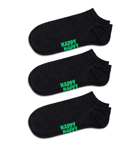 Calze  3-PACK SOLID LOW SOCKS BLACK - HAPPY SOCKS