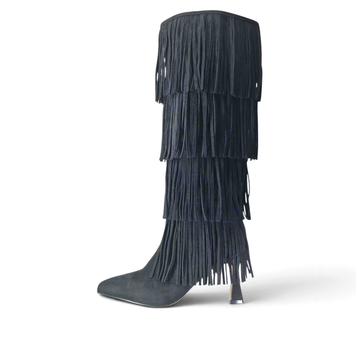 Kammi Frangia Stivali con tacco da Donna – 3589 NERO