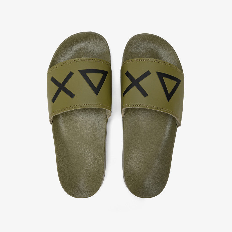 Sun68 Ciabatte in Gomma Slippers Logo da Uomo – Verde