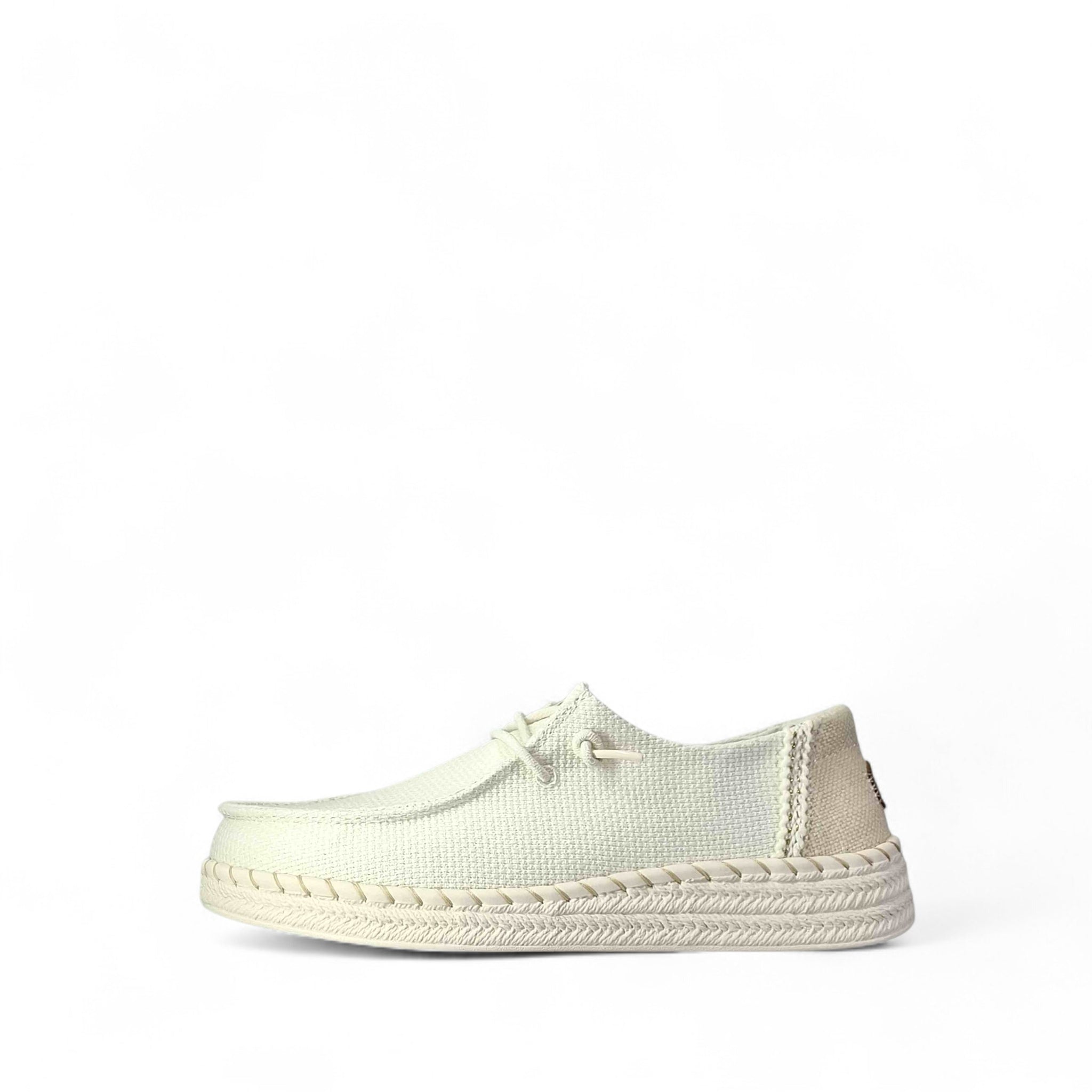 Dude Wendy Espadrille Woven Scarpe Basse Senza Stringhe da Donna – Bianco - 43681 WHITE