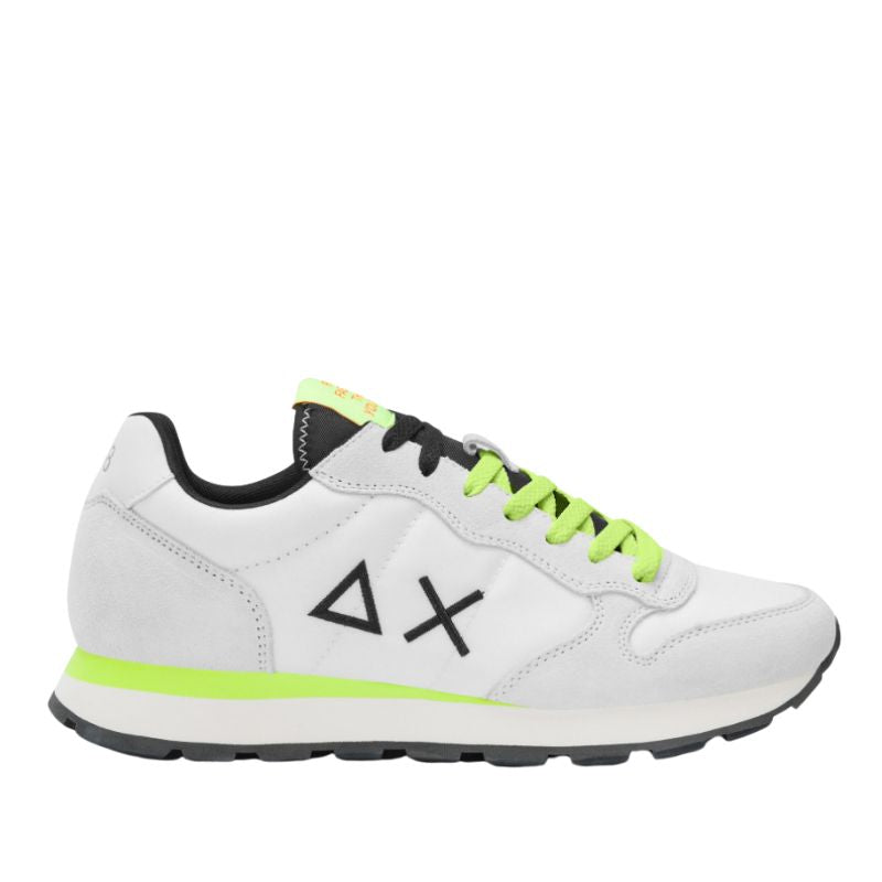 Sun68 Sneakers Basse Tom Fluo da Uomo – Bianco