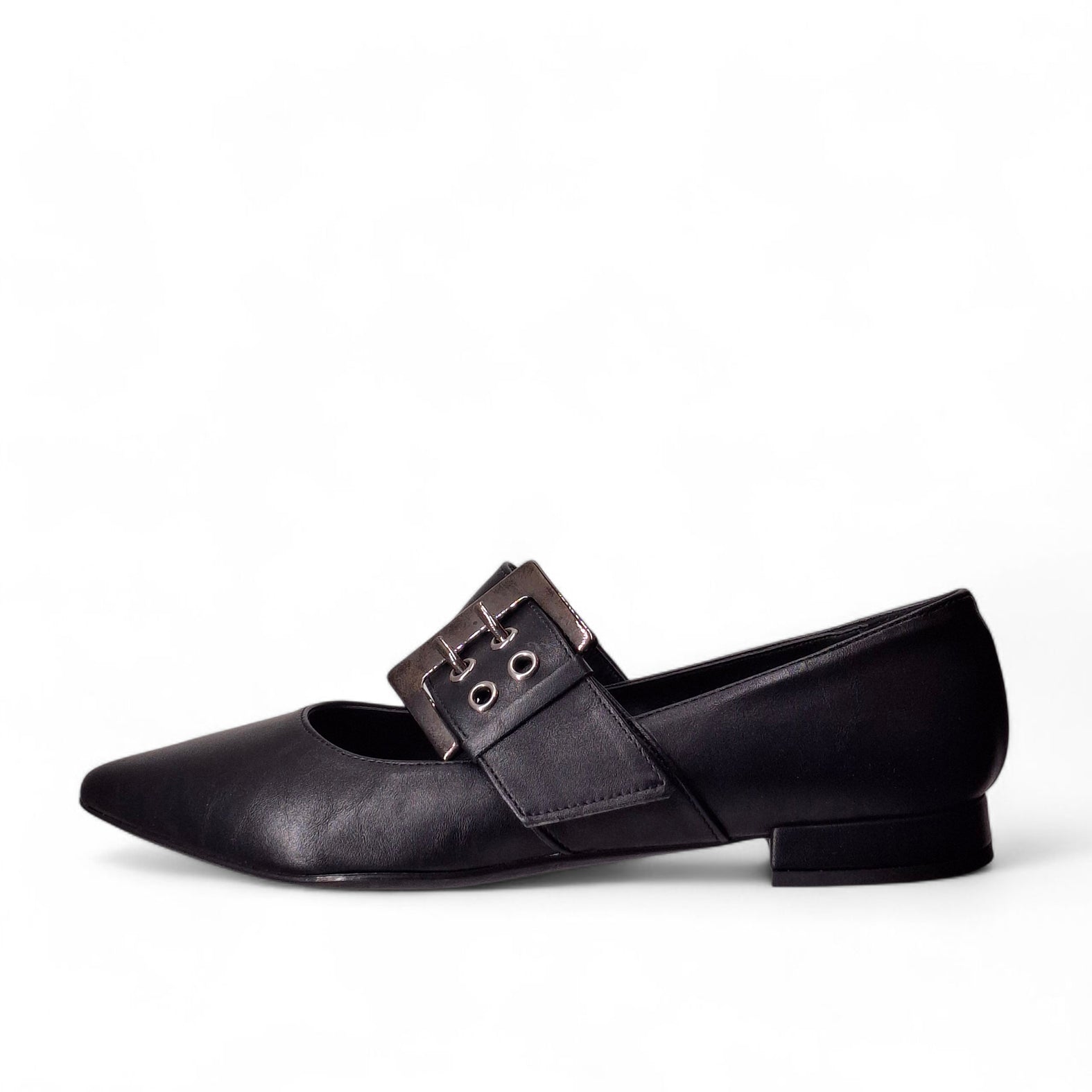 Kammi Scarpe Basse Senza Stringhe Ballerina Con Fibia da Donna – Nero