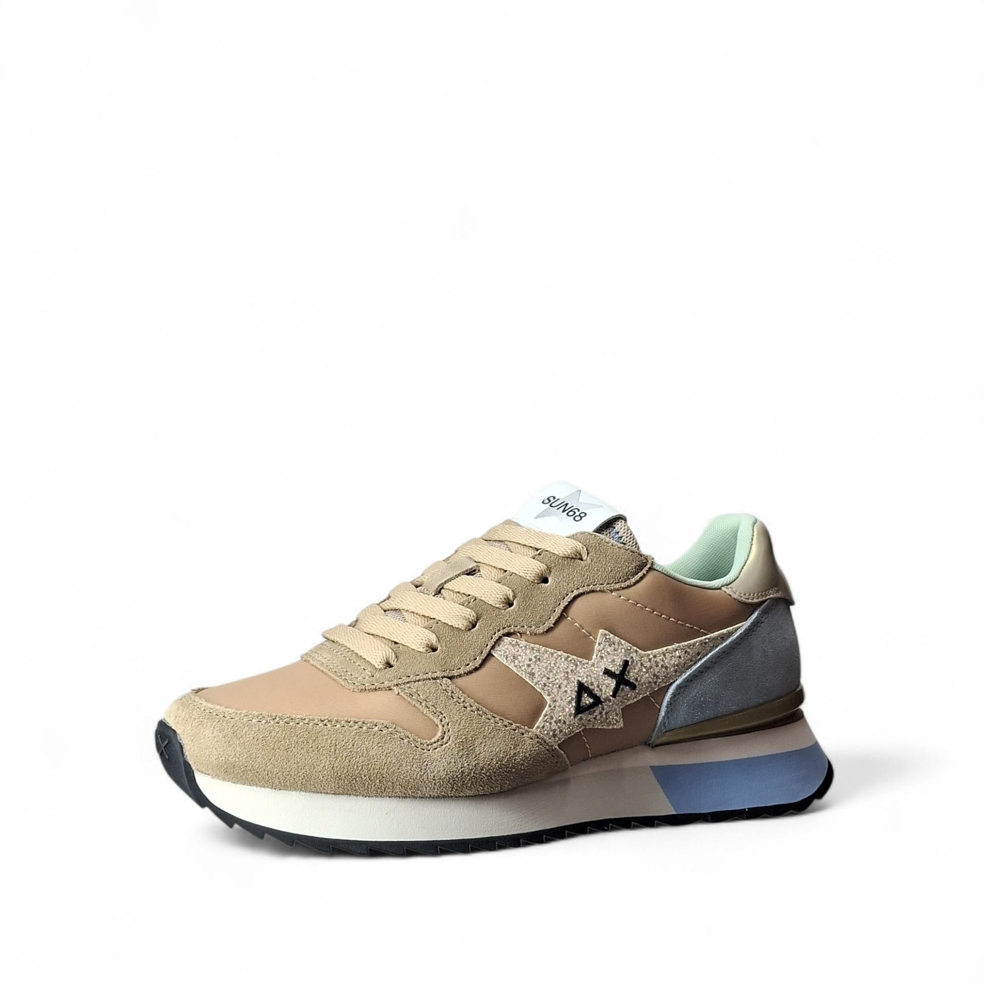 Sun68 Stargirl Glitter Sneakers Basse da Donna – Beige - BZ36214 BEIGE