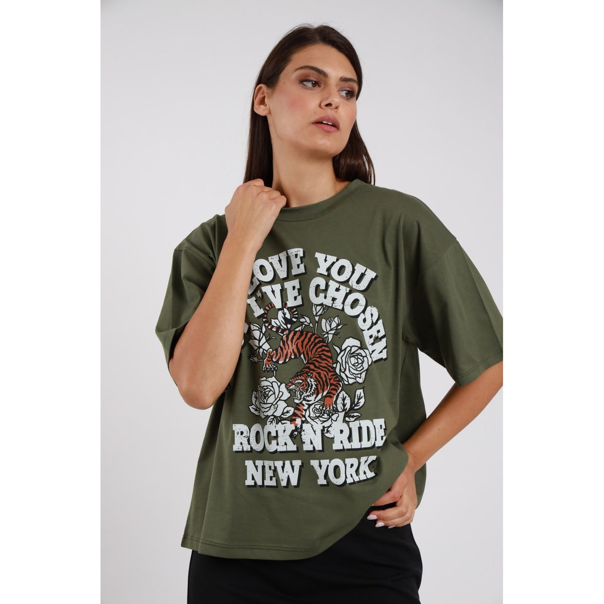 Susimix Maglia+stampa Maglione da Donna – 12490 MILITARE