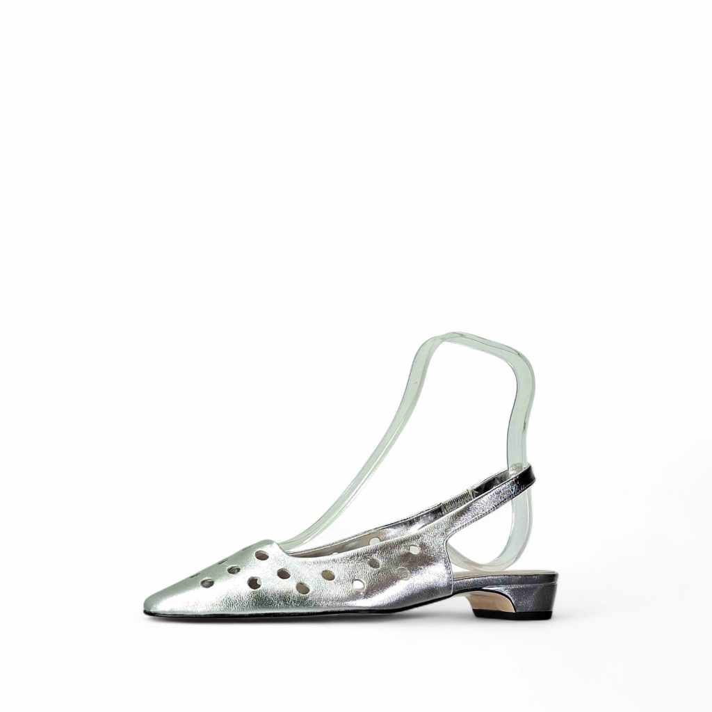 Kammi Crisma Sandali con Tacco da Donna – Argento - 01732 LAMINATO
