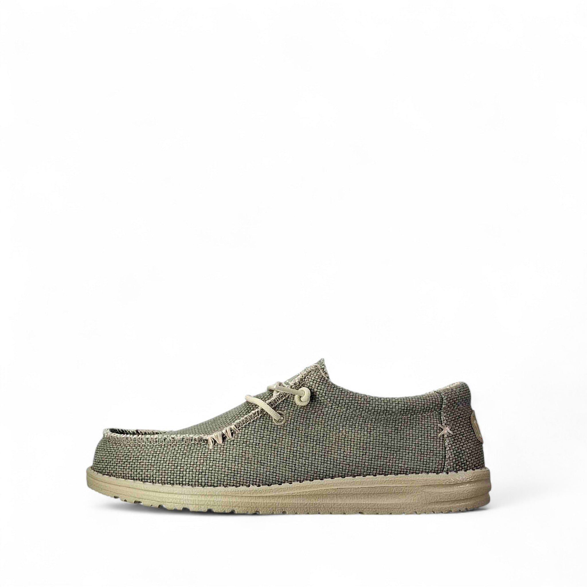 Dude Wally Braided Scarpe Basse Senza Stringhe da Uomo – Militare - 40003 ARMY