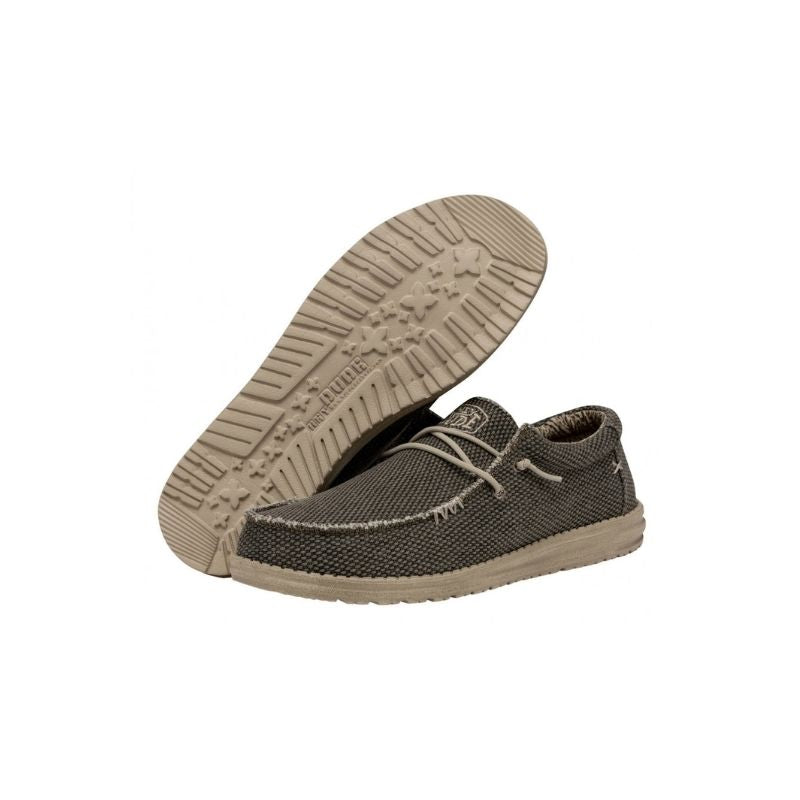 Dude Scarpe Basse Senza Stringhe Wally Braided da Uomo – Verde