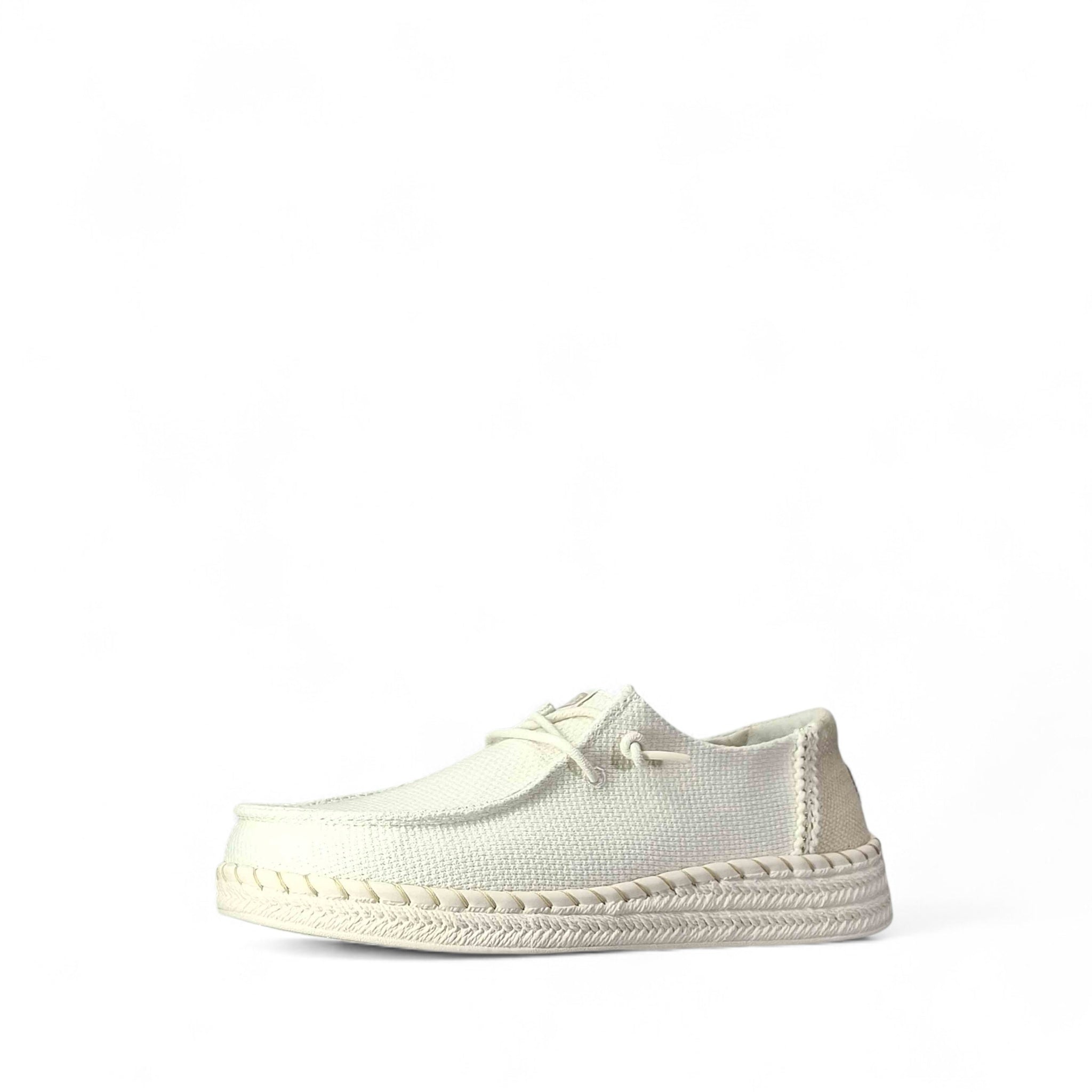 Dude Wendy Espadrille Woven Scarpe Basse Senza Stringhe da Donna – Bianco - 43681 WHITE